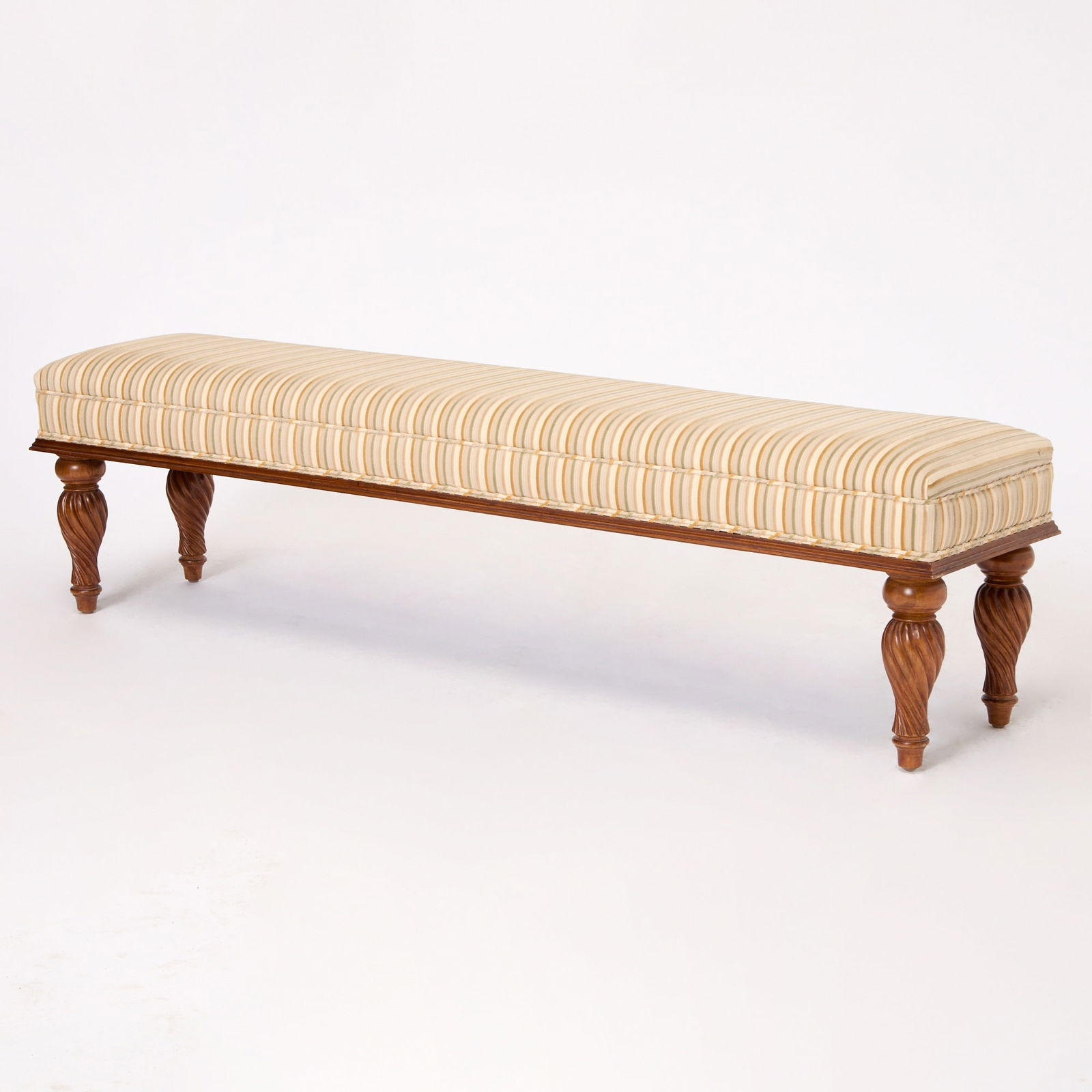 Regency Style Upholstered Mahogany Bench (1 of 4)