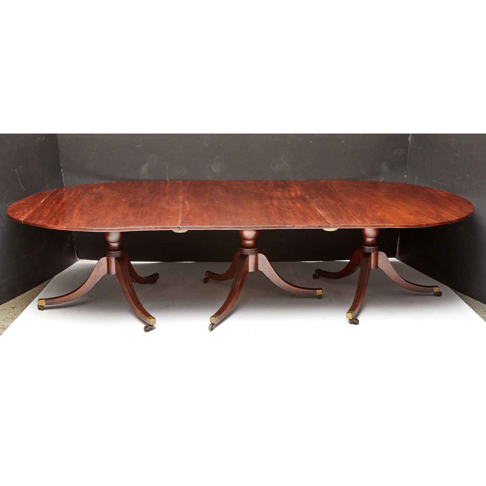George III Mahogany Triple-Pedestal Dining Table (1 of 2)