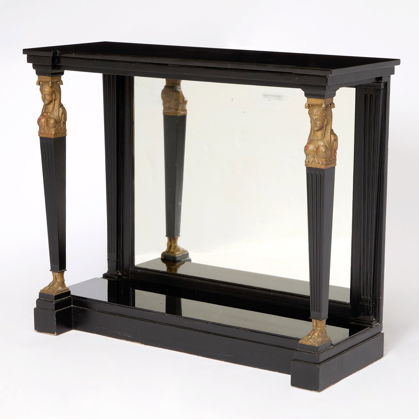 French Empire Style Ebonized and Parcel Gilt Console Table (1 of 4)