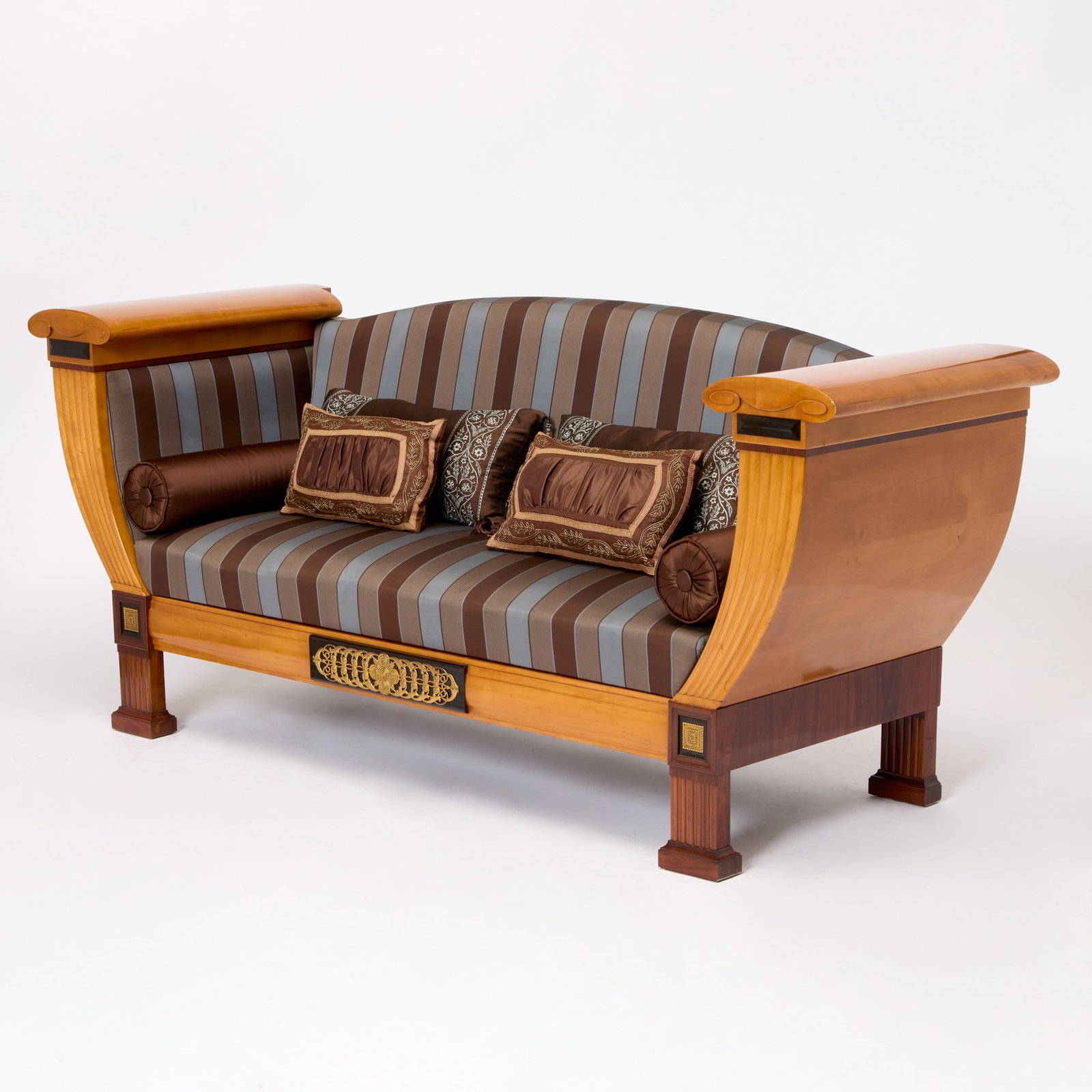Continental Neoclassical Bronze Mounted Birch Sofa (1 of 7)