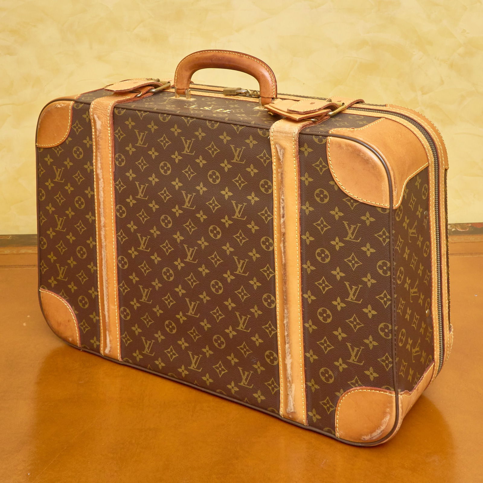 Louis Vuitton Monogram Canvas Soft Suitcase: Stamped with JHS. Height 16 inches, width 23 inches