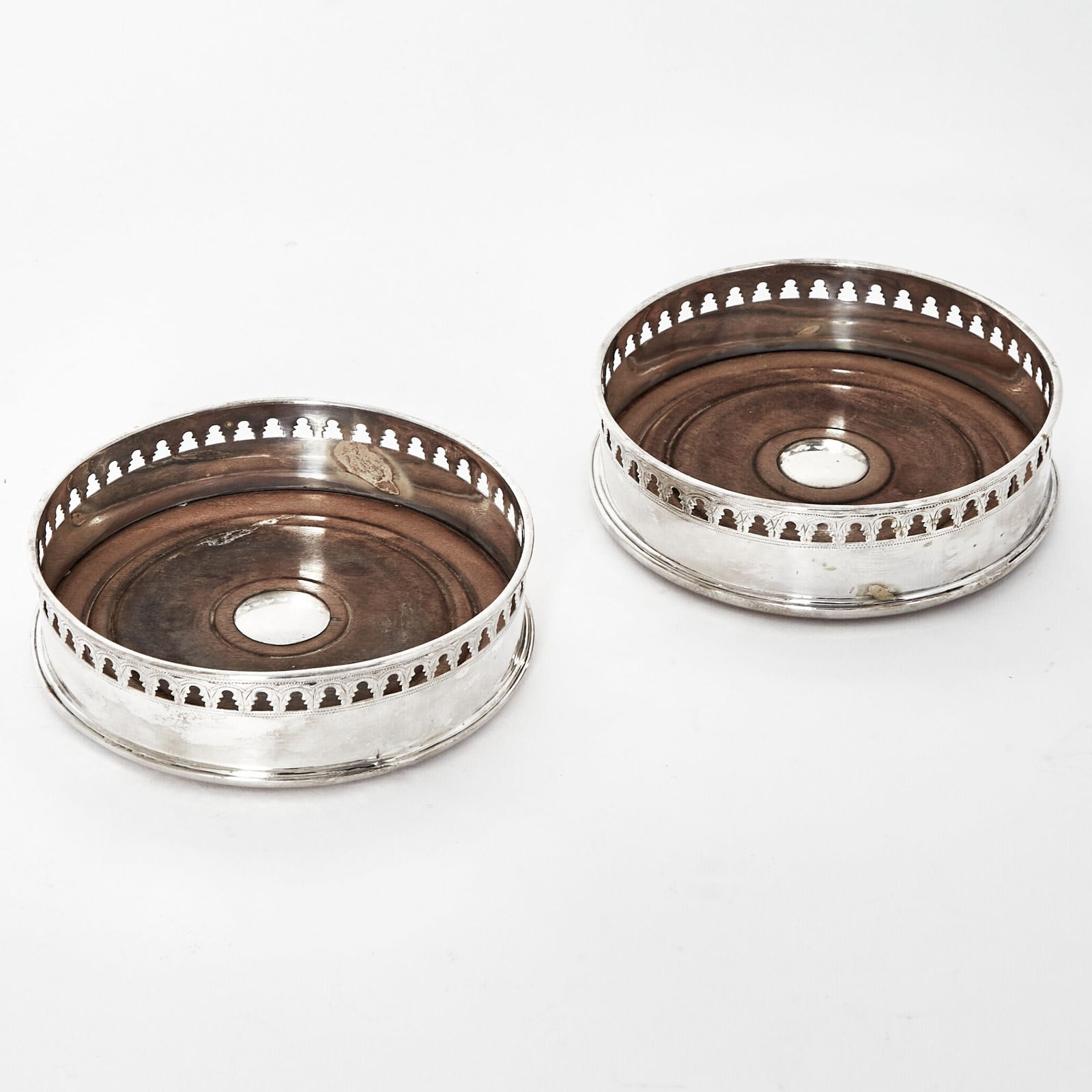 Pair of George III Sterling Silver Wine Coasters (1 of 2)