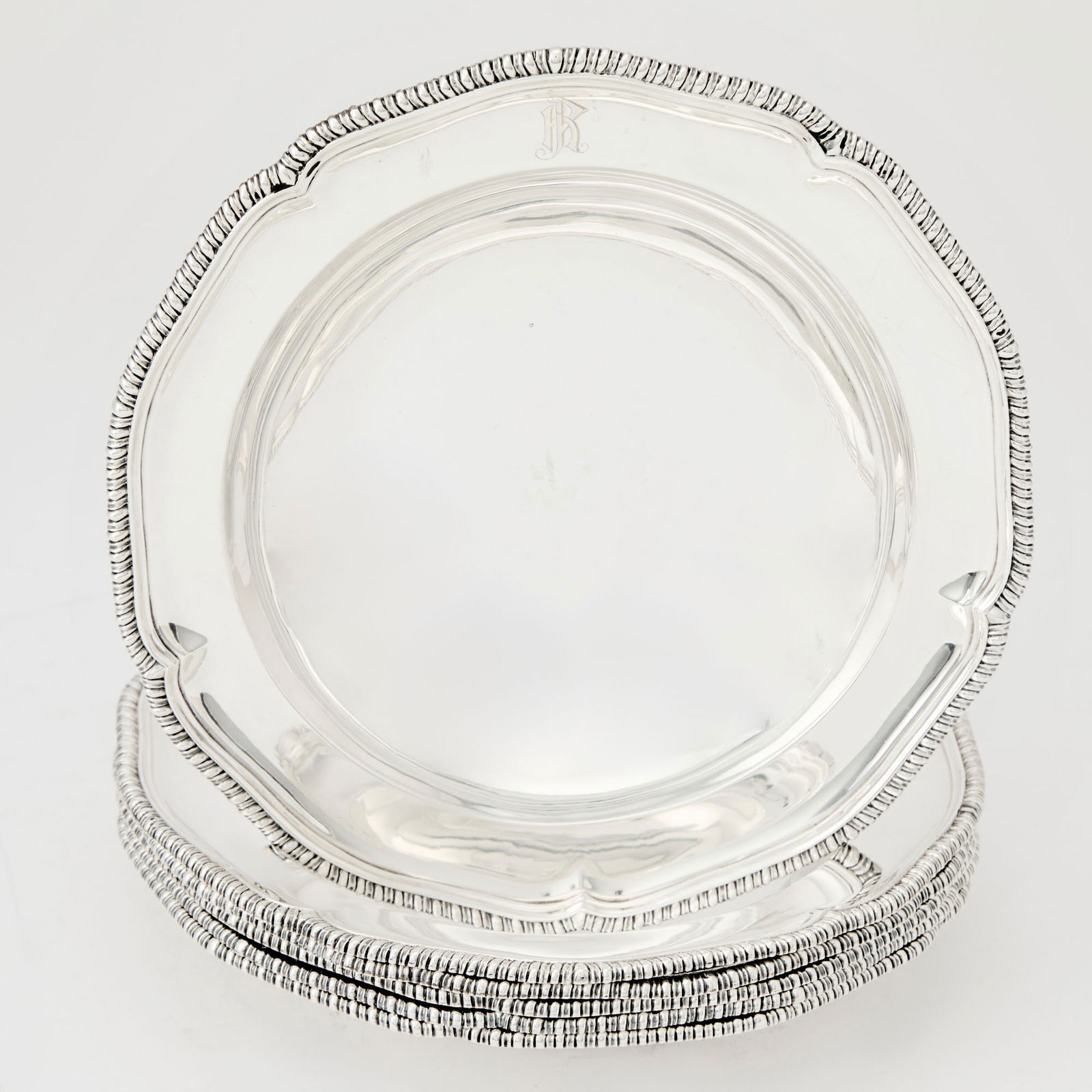 Set of Six George III Sterling Silver Soup Plates (1 of 3)