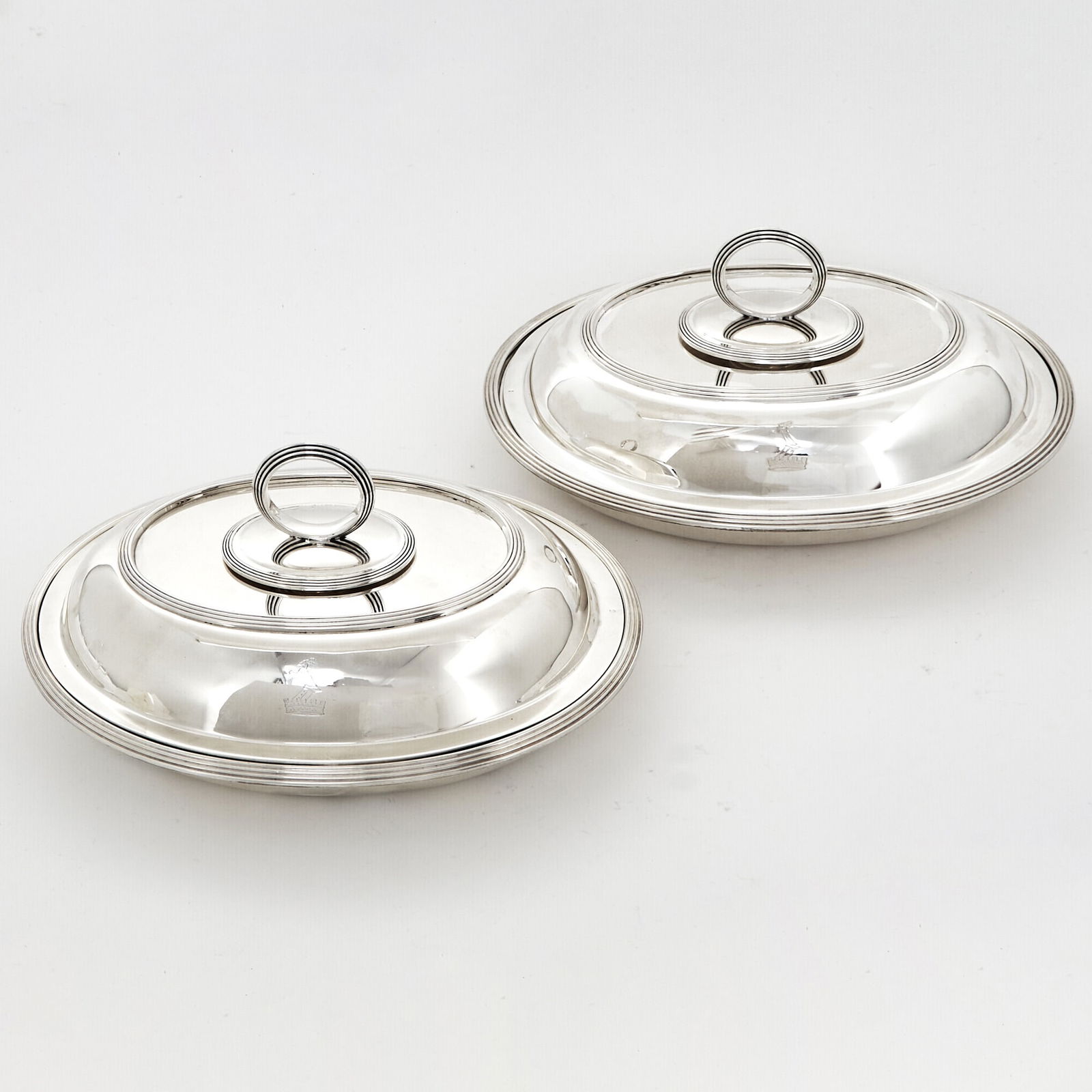 Pair of Victorian Sterling Silver Covered Entree Dishes (1 of 3)