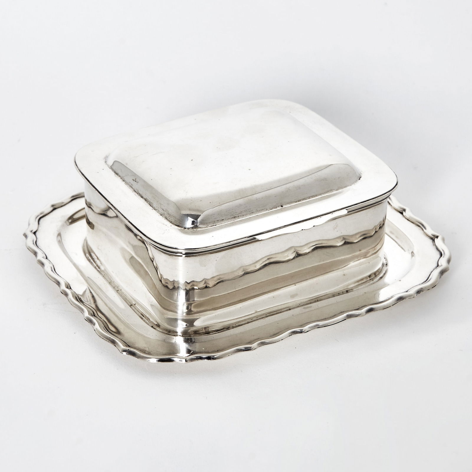 George V Sterling Silver and Glass Sardine Box (1 of 3)