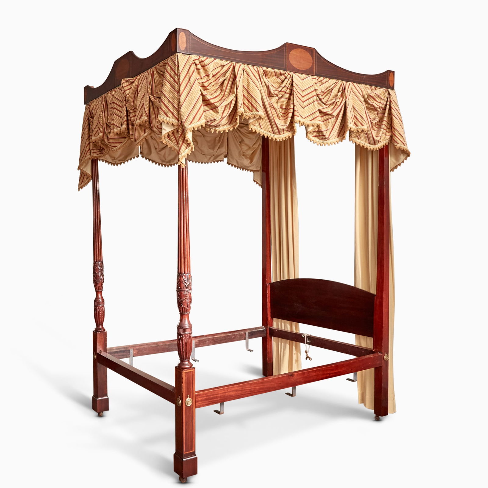 Charleston Federal Inlaid Mahogany Full Tester "Rice" Bed (1 of 16)
