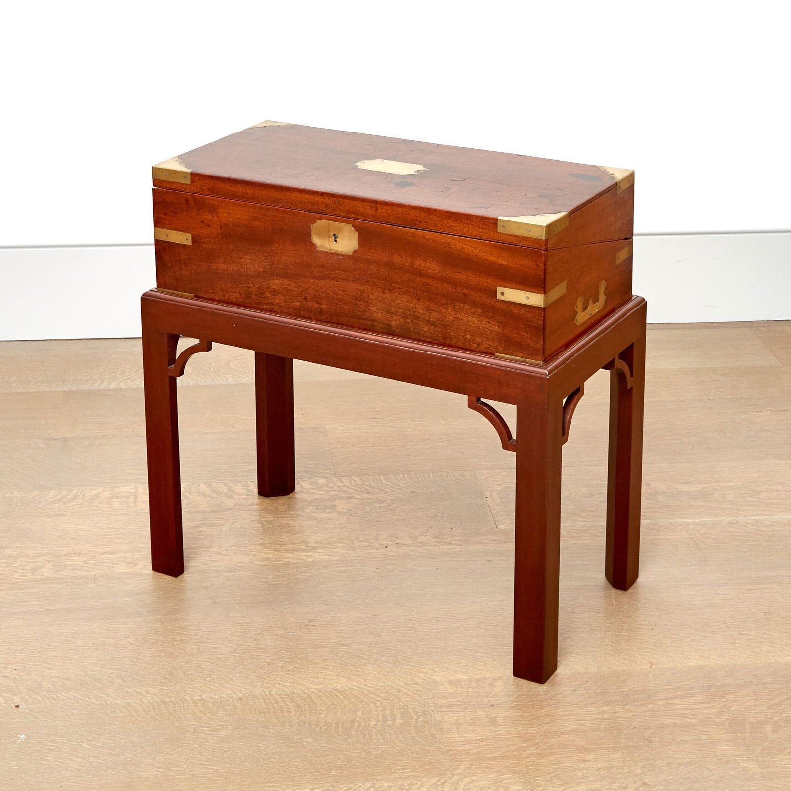 English Brass-Bound Mahogany Lap Desk on Later Stand (1 of 14)