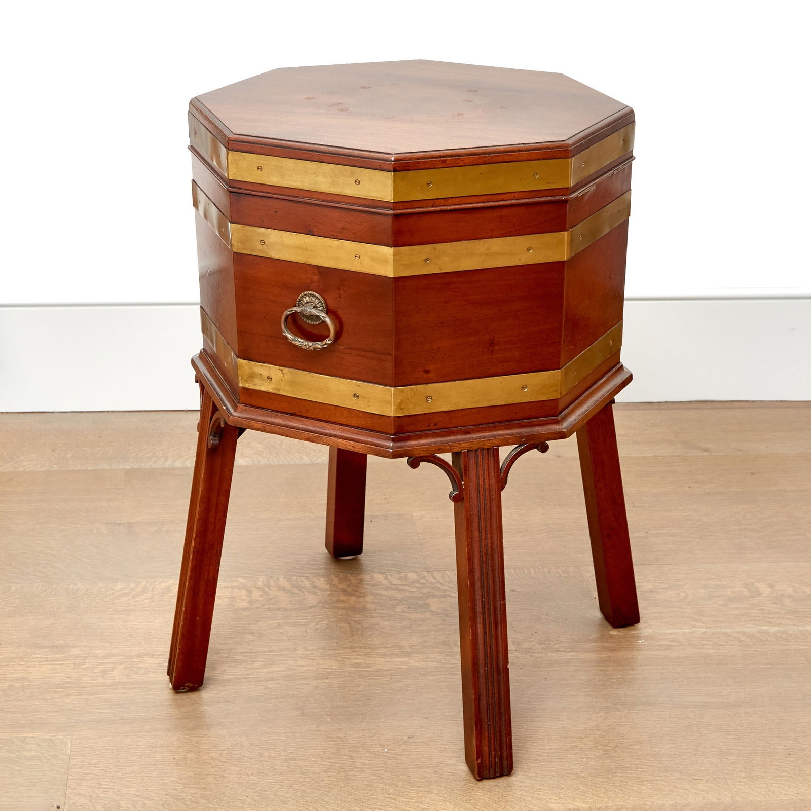 George III Style Brass Bound Mahogany Cellarette (1 of 6)