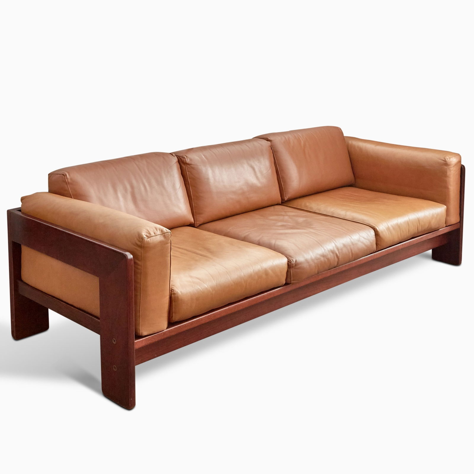 Tobia and Afra Scarpa Upholstered Rosewood “Bastiano” Sofa (1 of 2)