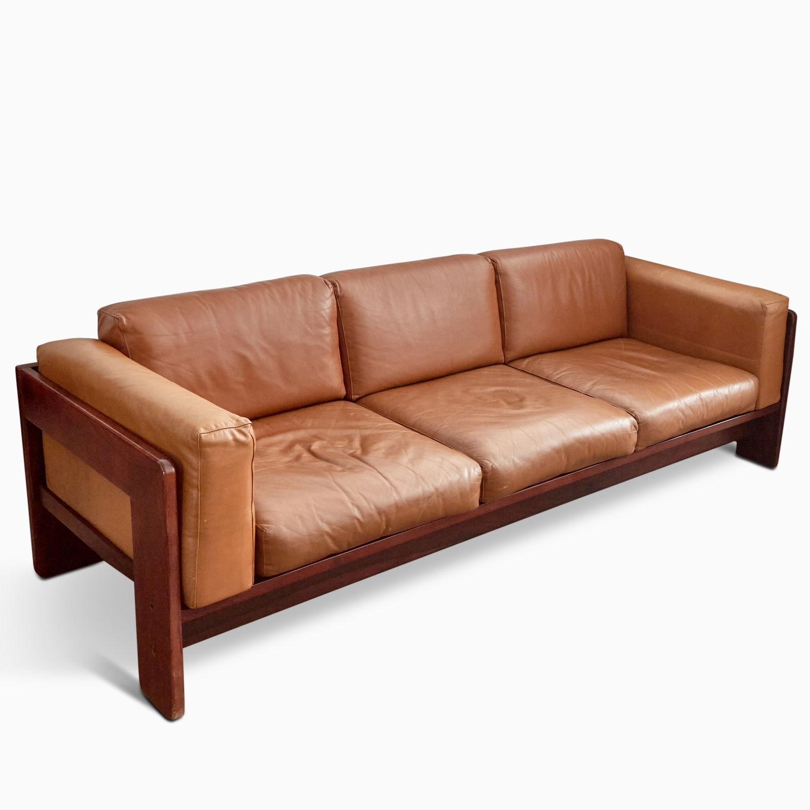 Tobia and Afra Scarpa Upholstered Rosewood “Bastiano” Sofa (1 of 2)