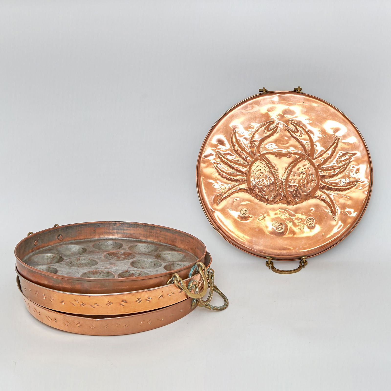 Four Large Copper Moulds - 2