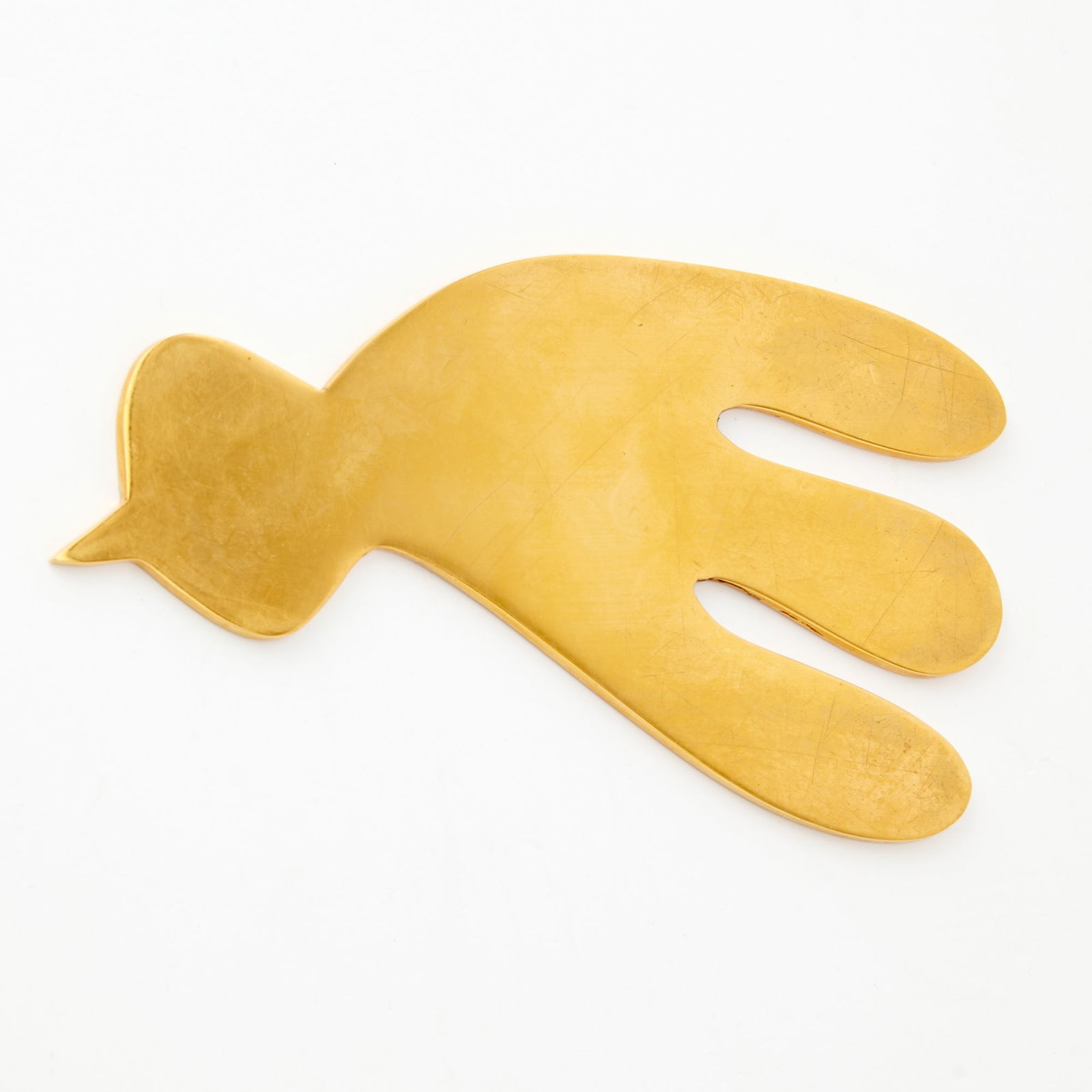 Jean (Hans) Arp (1886-1966): OISEAU-CHUTE Gold plated nickel and brass multiple, 1968, stamped ARP and numbered 111/300 verso, also signed by Jean Blanc and stamp numbered 111 on the justification, published by Editions des