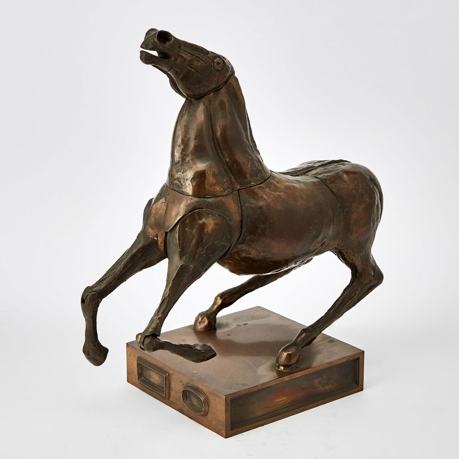 Miguel Ortiz Berrocal (1933-2006) and Bruno Cassinari (1912-1992): CAVALLO CASSINARI-BERROCAL (OPUS 127) Three-dimensional bronze mechanical puzzle multiple, 1973, with impressed signatures and numbered 1502/2000, published by Galeria Cortina, Barcelona, with the