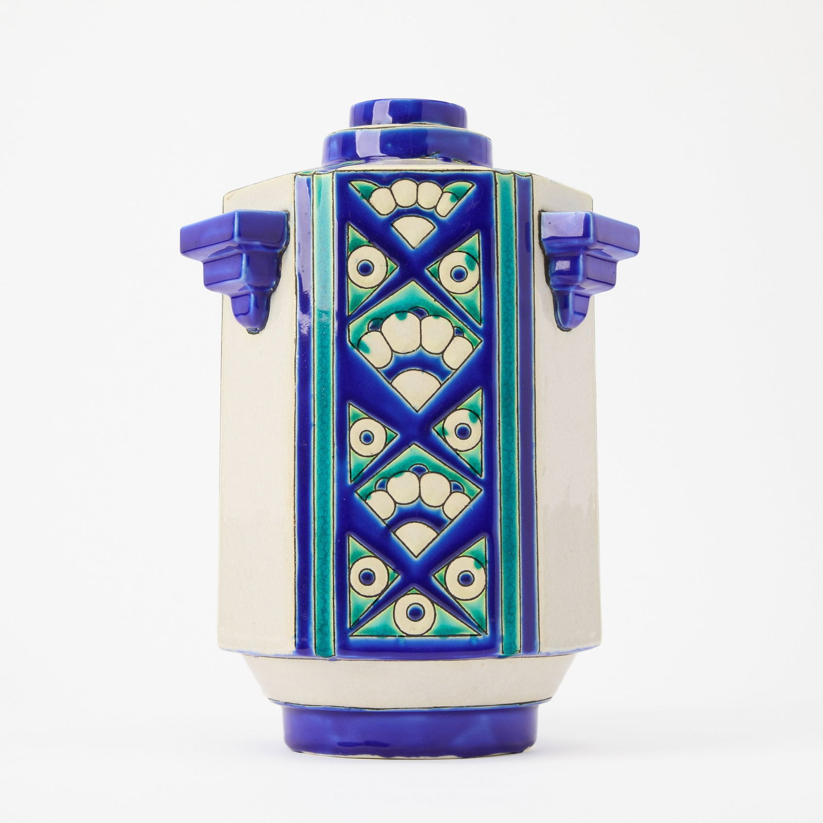 Boch Frères Keramis Art Deco Glazed Earthenware Three-Handled Vase (1 of 6)