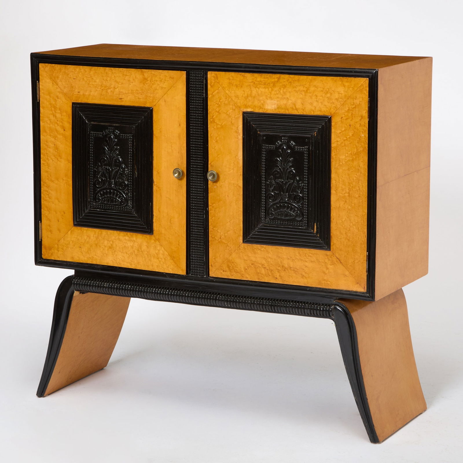 Art Deco Maple and Part Ebonized Side Cabinet (1 of 5)