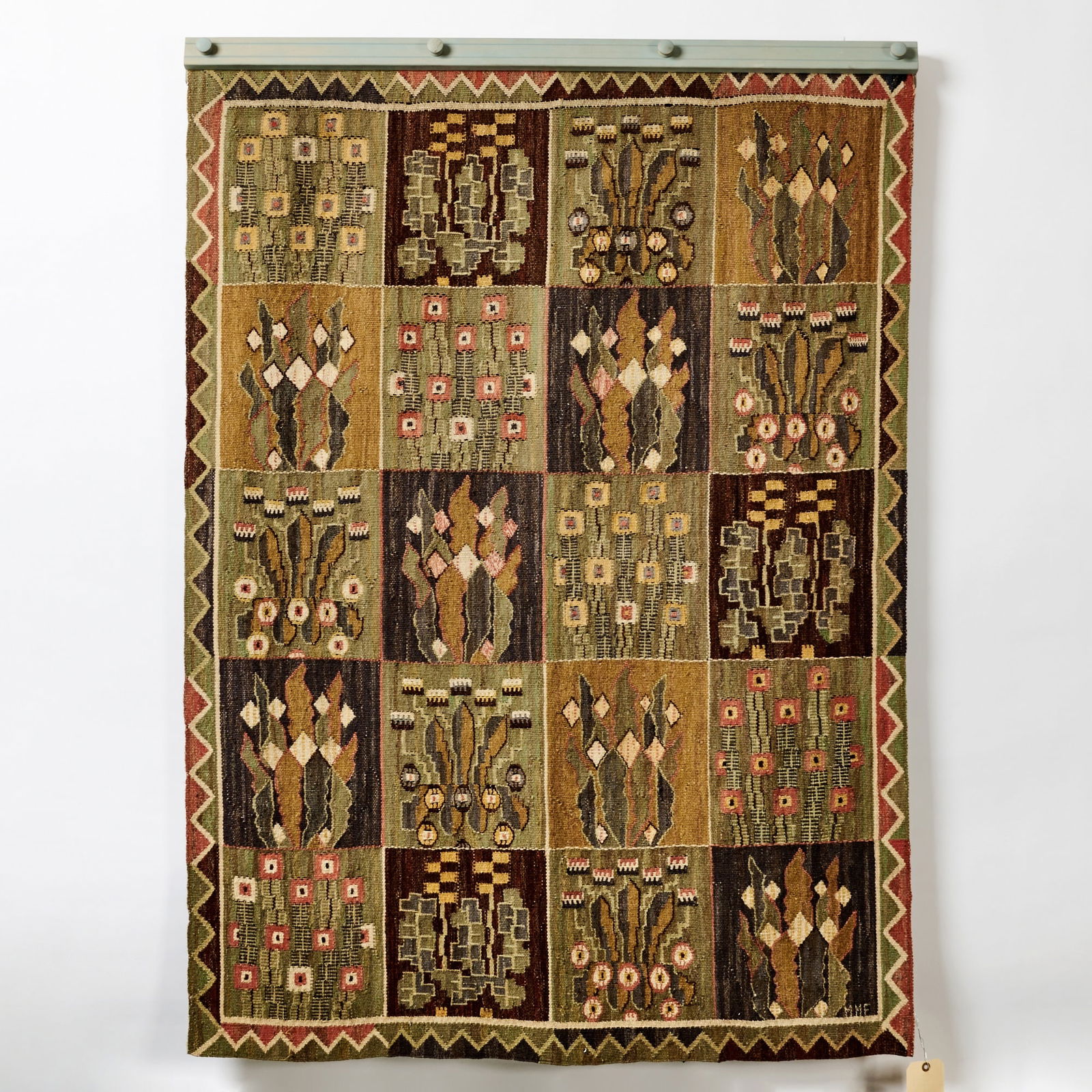 Marta Maas-Fjetterstrom Swedish "Fodelsadagen" Tapestry: Desinged 1931 by Marta Maas-Fjetterstrom, and worked by studio 1931-1941 Height 66 inches, width 40 inches. The original sket