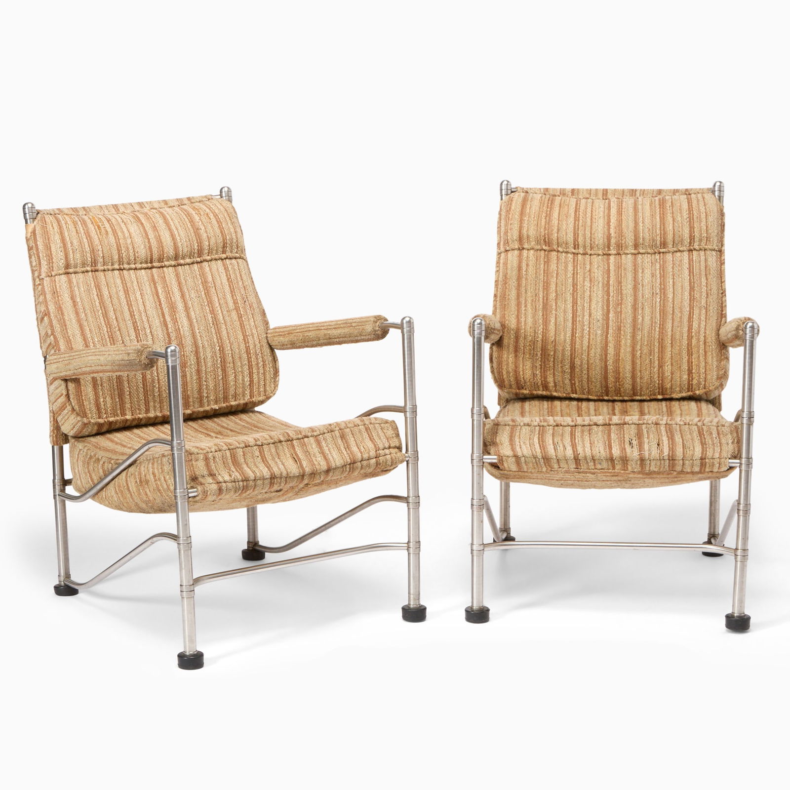 Pair of Warren McArthur Tubular Metal and Upholstered Lounge Chairs (1 of 5)