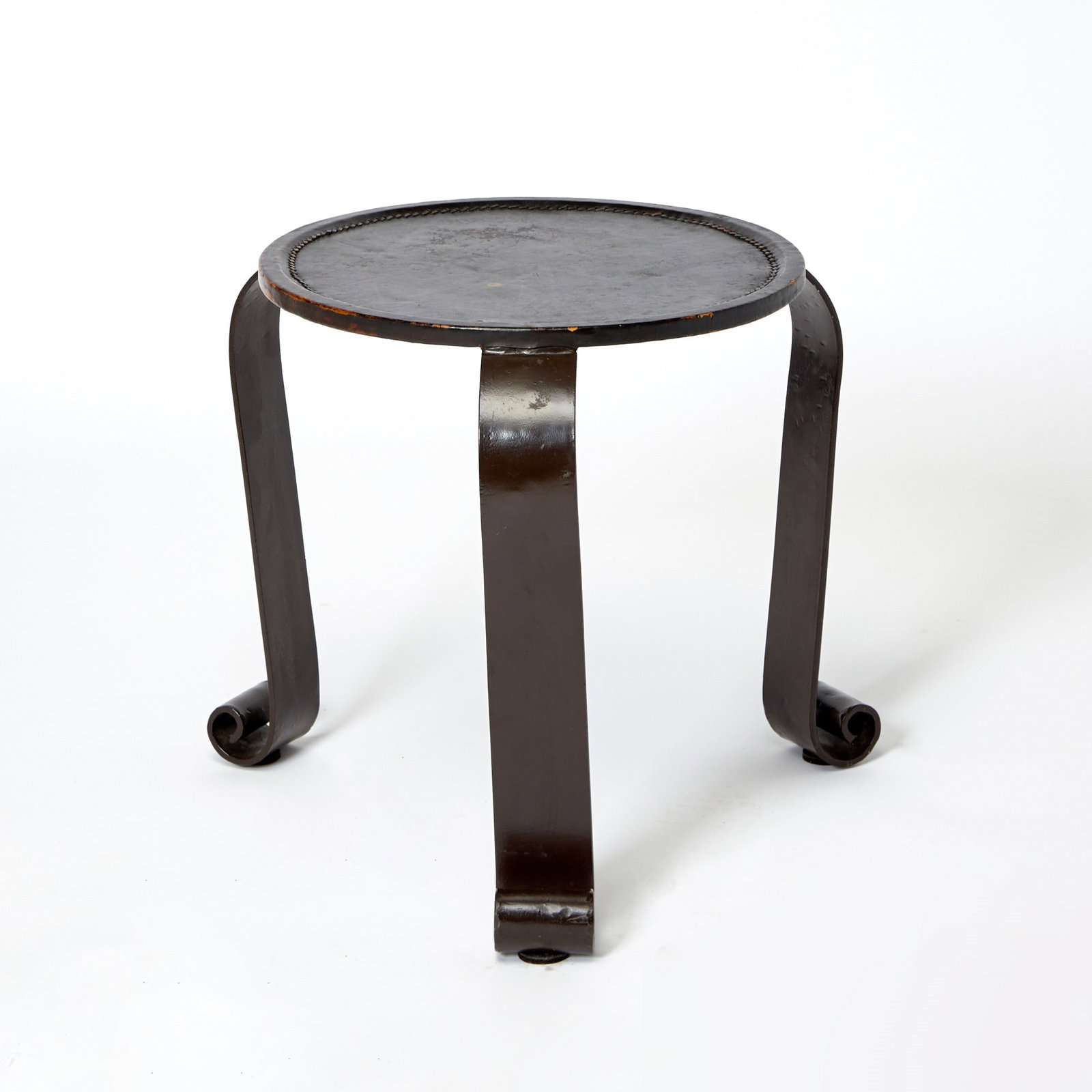 French Leather and Iron Occasional Table (1 of 2)