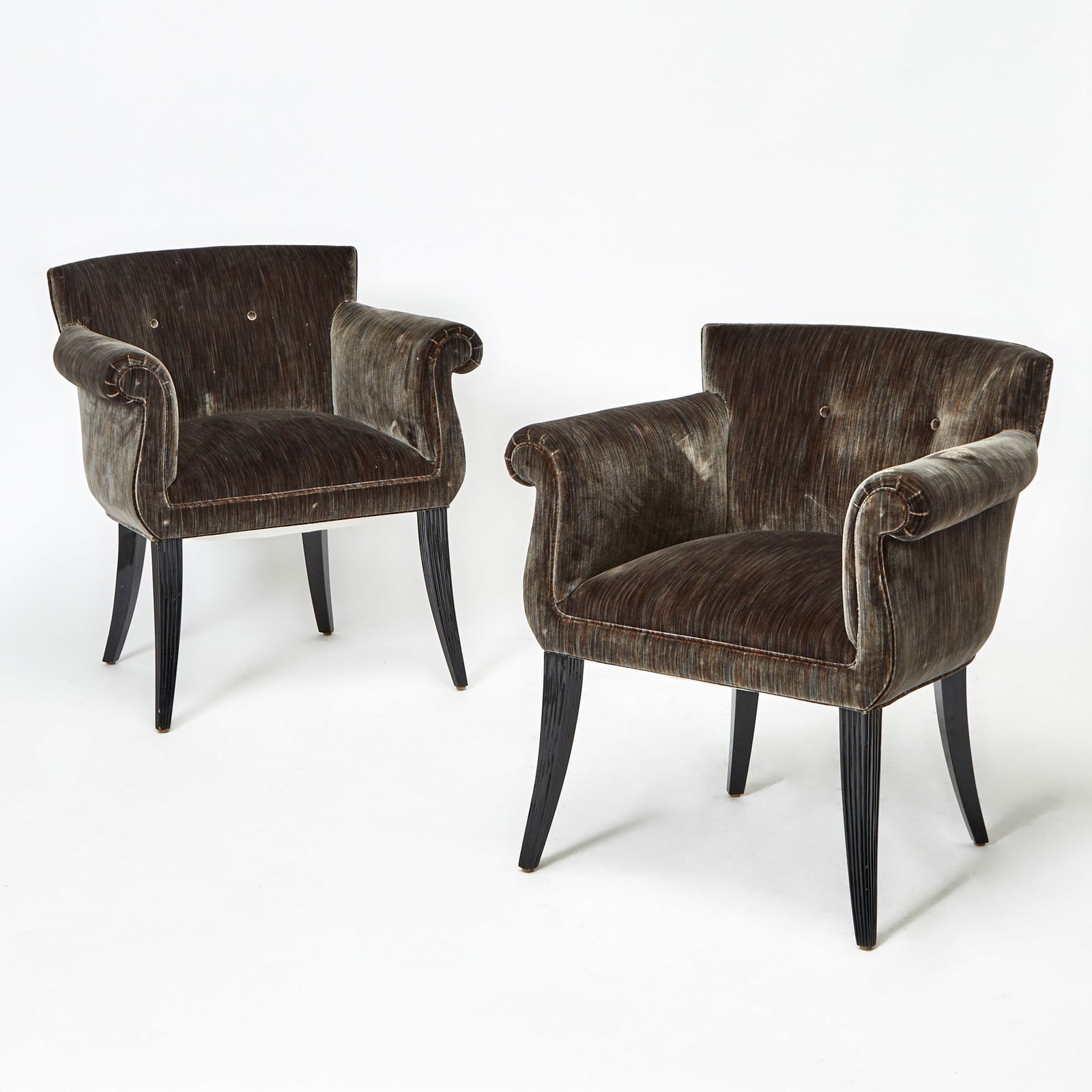 Pair of Tommi Parzinger Style Upholstered Armchairs (1 of 4)
