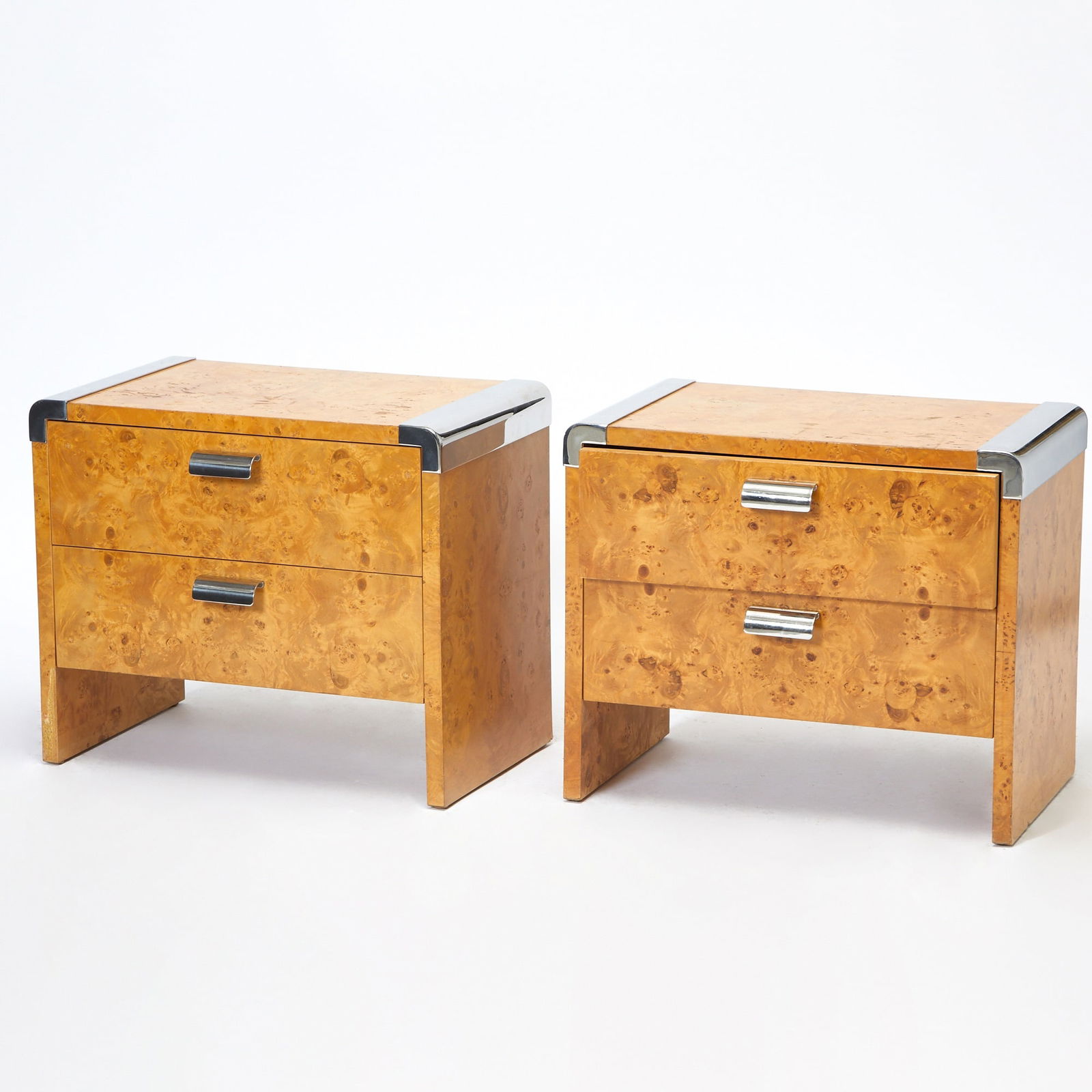Pair of Burlwood Bedside Chests of Drawers (1 of 6)
