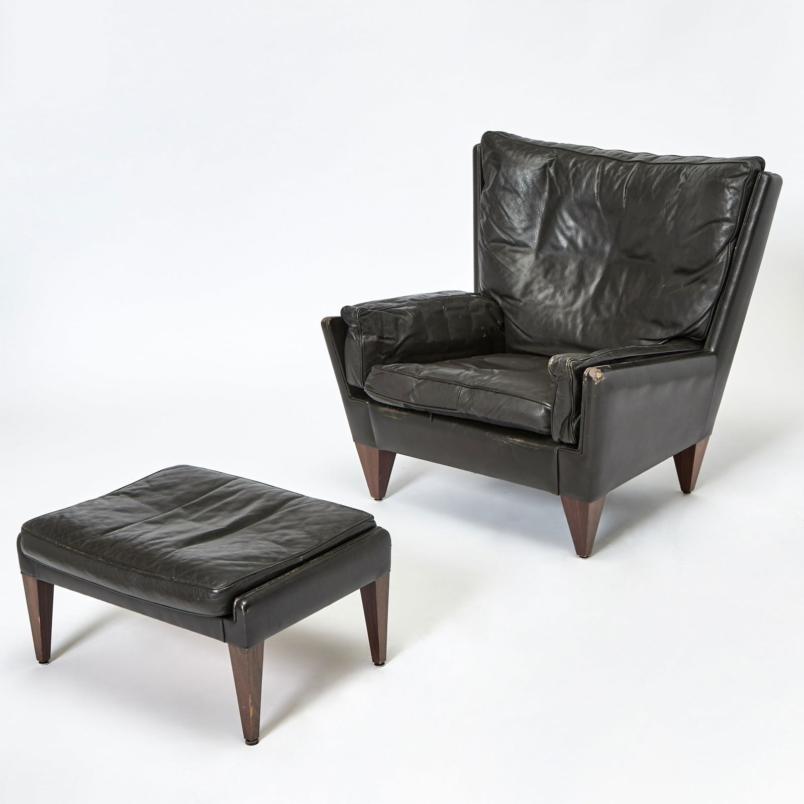 Illum Wikkelso Leather Upholstered Armchair and Ottoman (1 of 4)