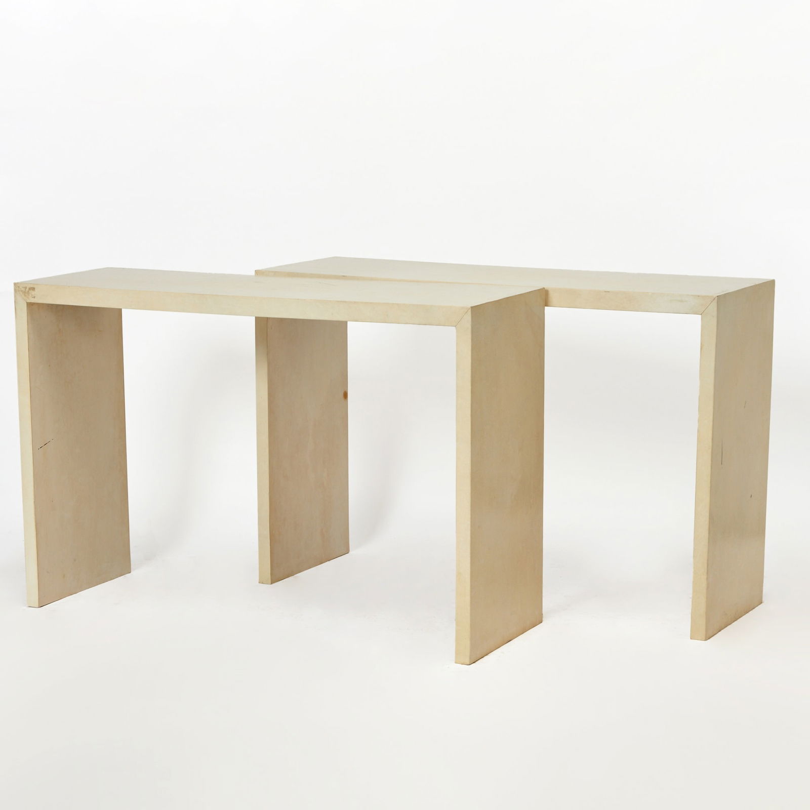 Pair of Jean Michel Frank Style Parchment Clad Tables (1 of 8)