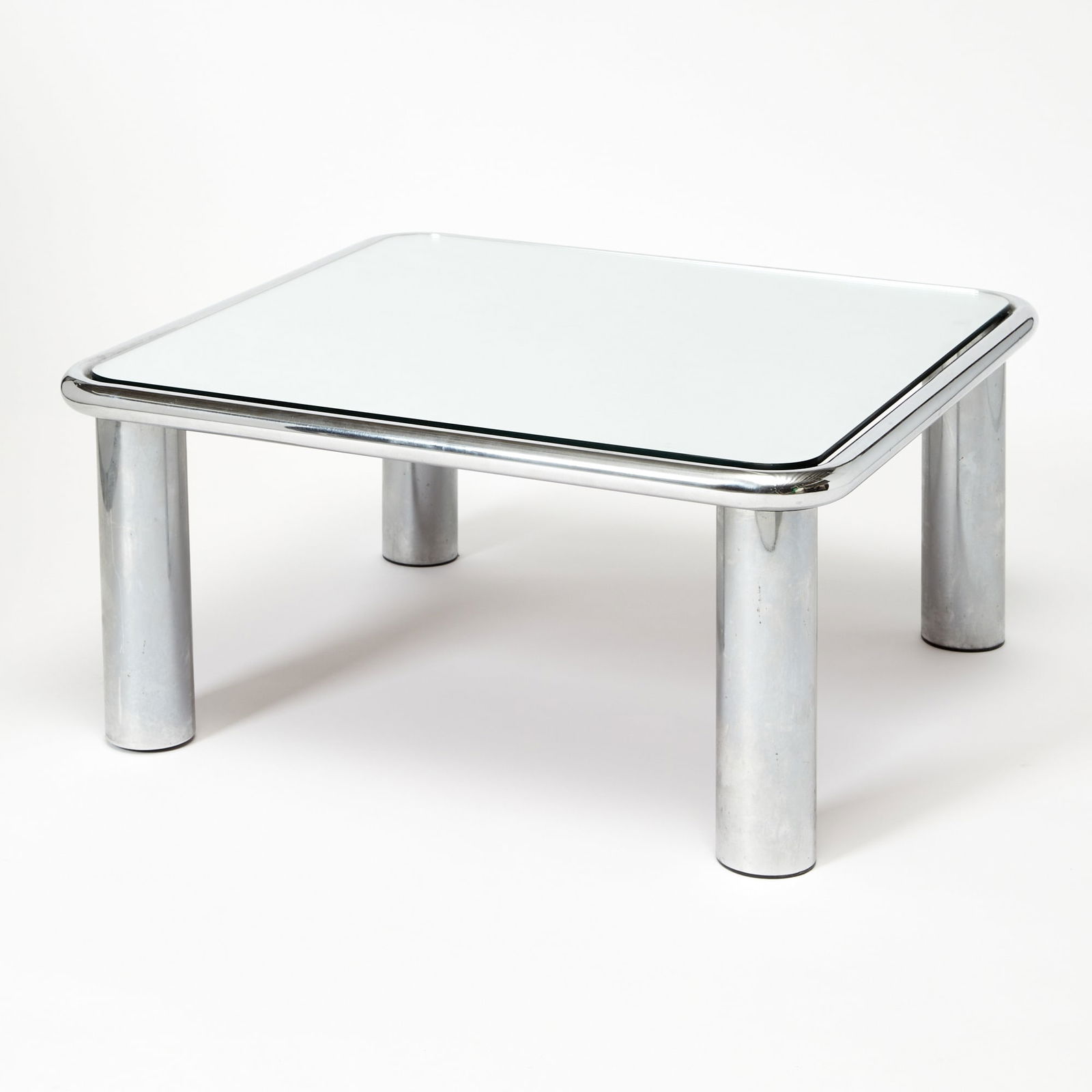 Mario Bellini Tubular Metal and Mirror Low Table (1 of 3)