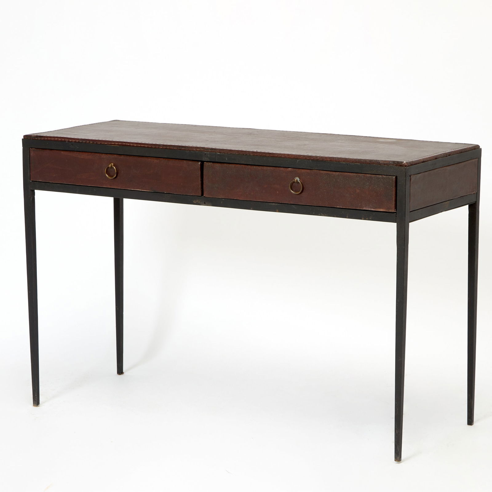 After Jean Michel Frank Leather and Iron Desk (1 of 6)