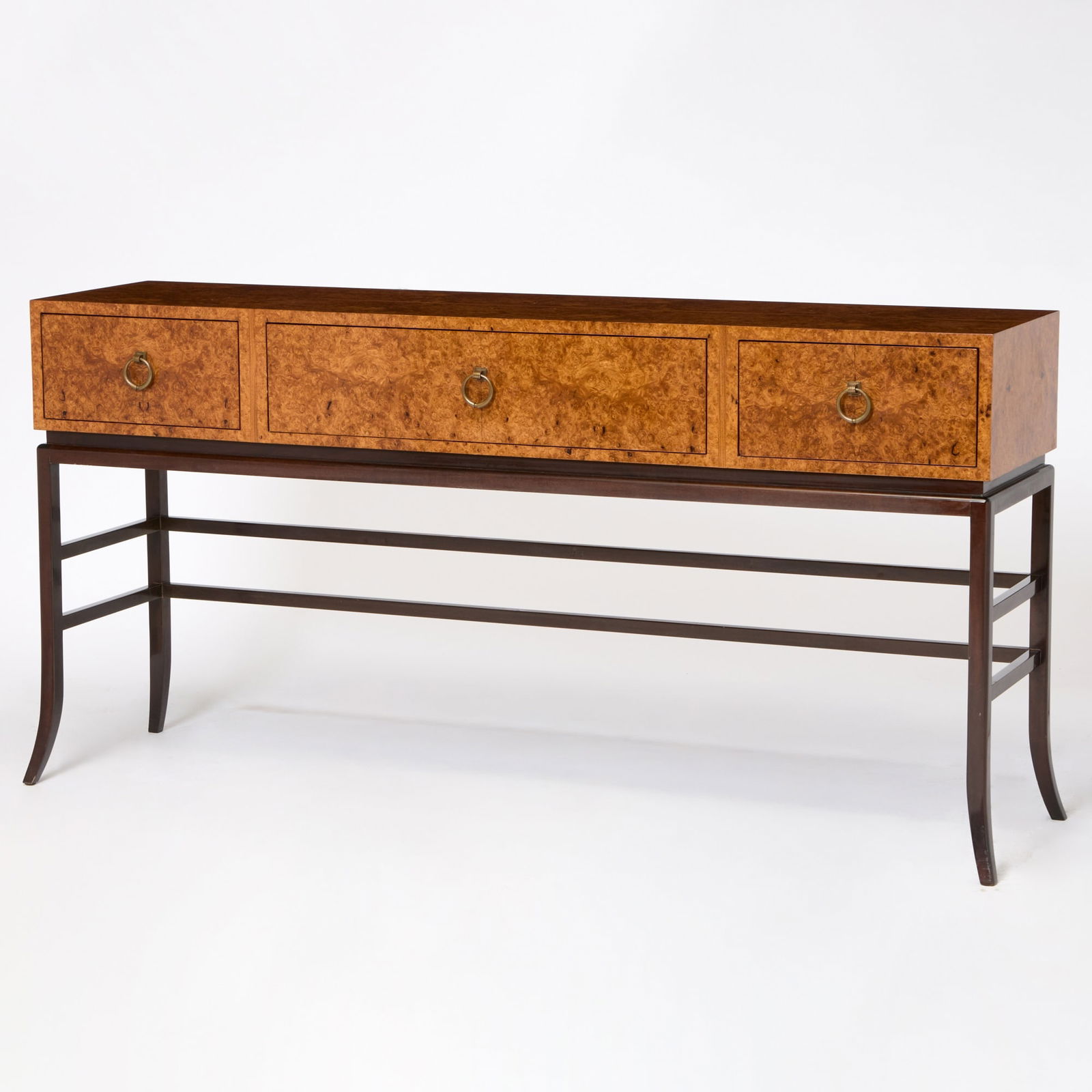 Amboyna and Dark Stained Wood Console Table (1 of 5)