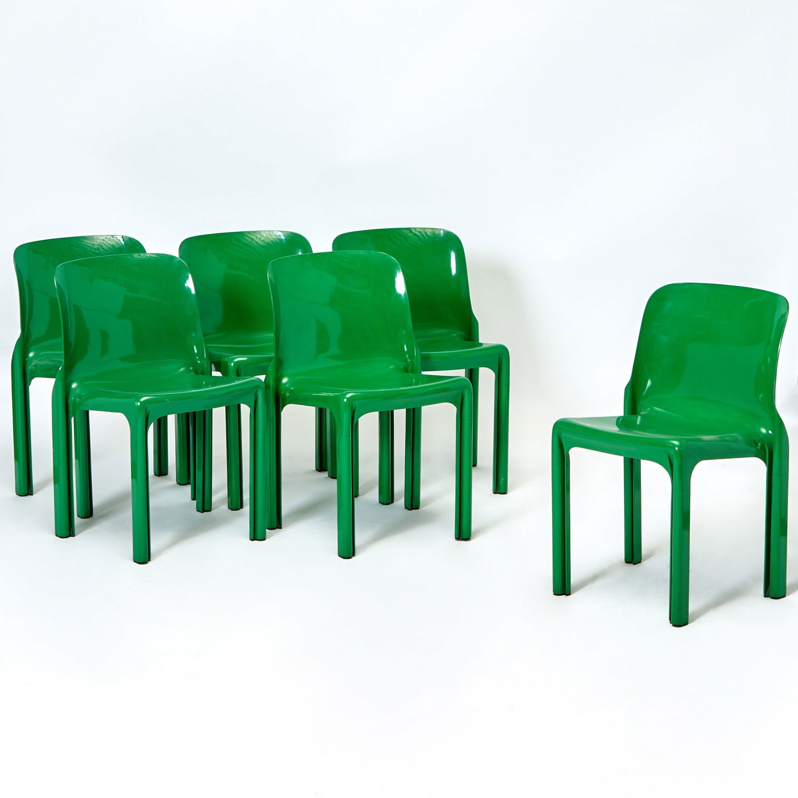 Set of Six Vico Magistretti for Artemide “Selene” Side Chairs (1 of 4)