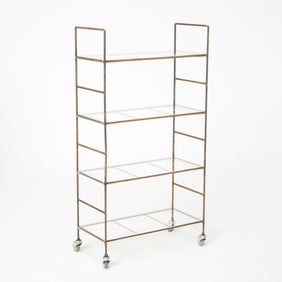 Franz West for Parkett Anniversary Edition Steel and Plexiglas Open Bookcase on Wheels