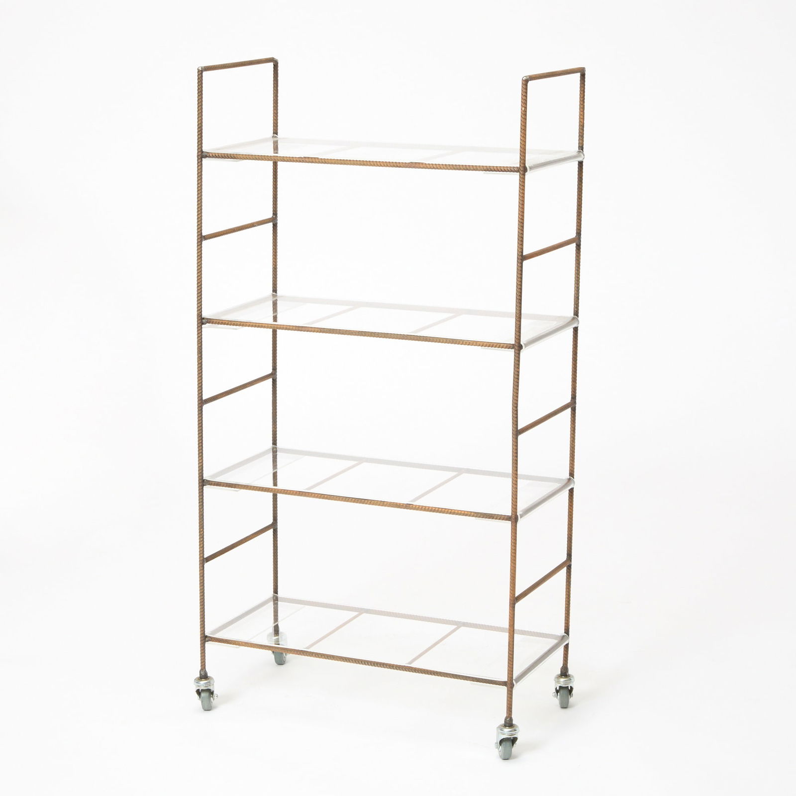 Franz West for Parkett Anniversary Edition Steel and Plexiglas Open Bookcase on Wheels (1 of 5)