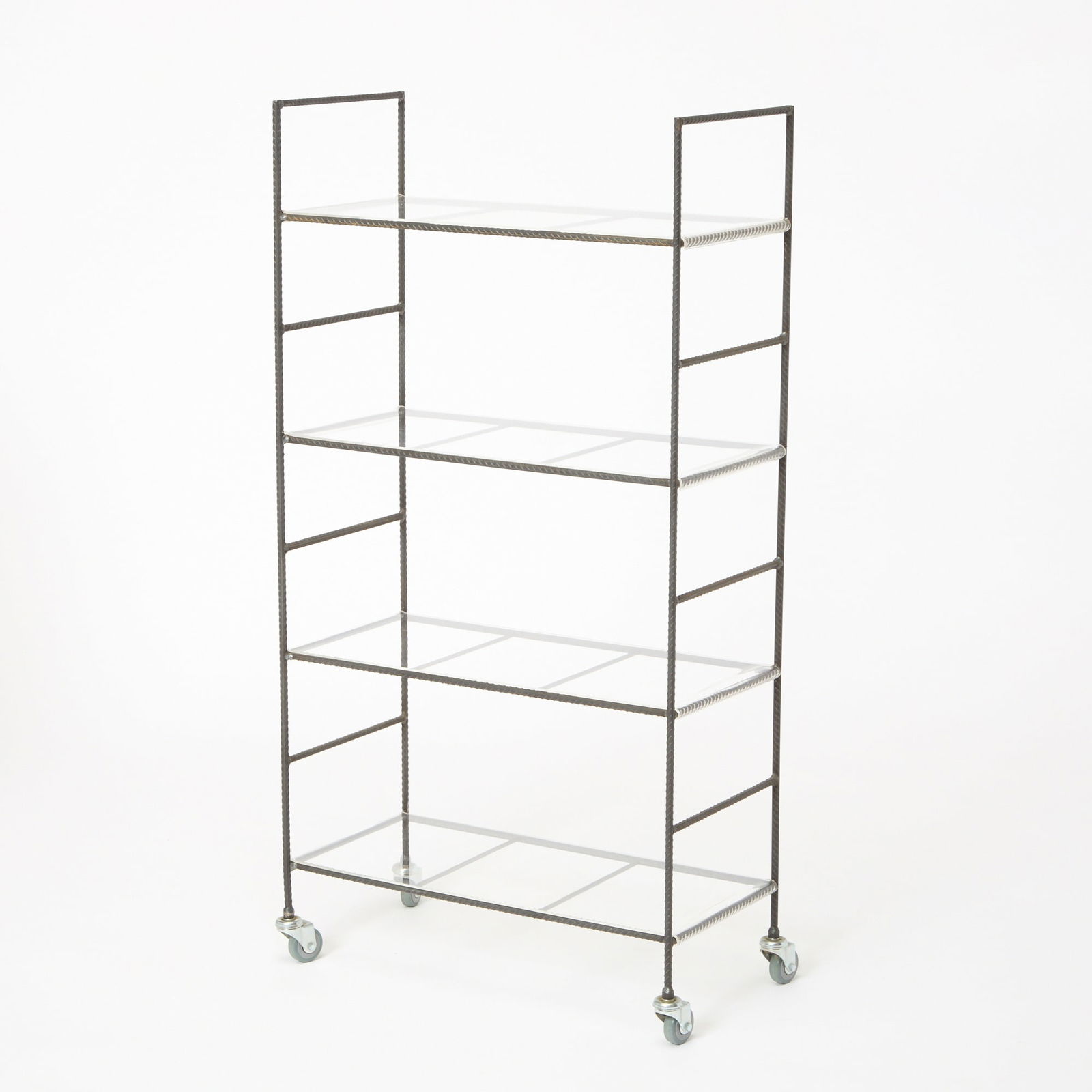 Franz West for Parkett Anniversary Edition Steel and Plexiglas Open Bookcase on Wheels (1 of 4)