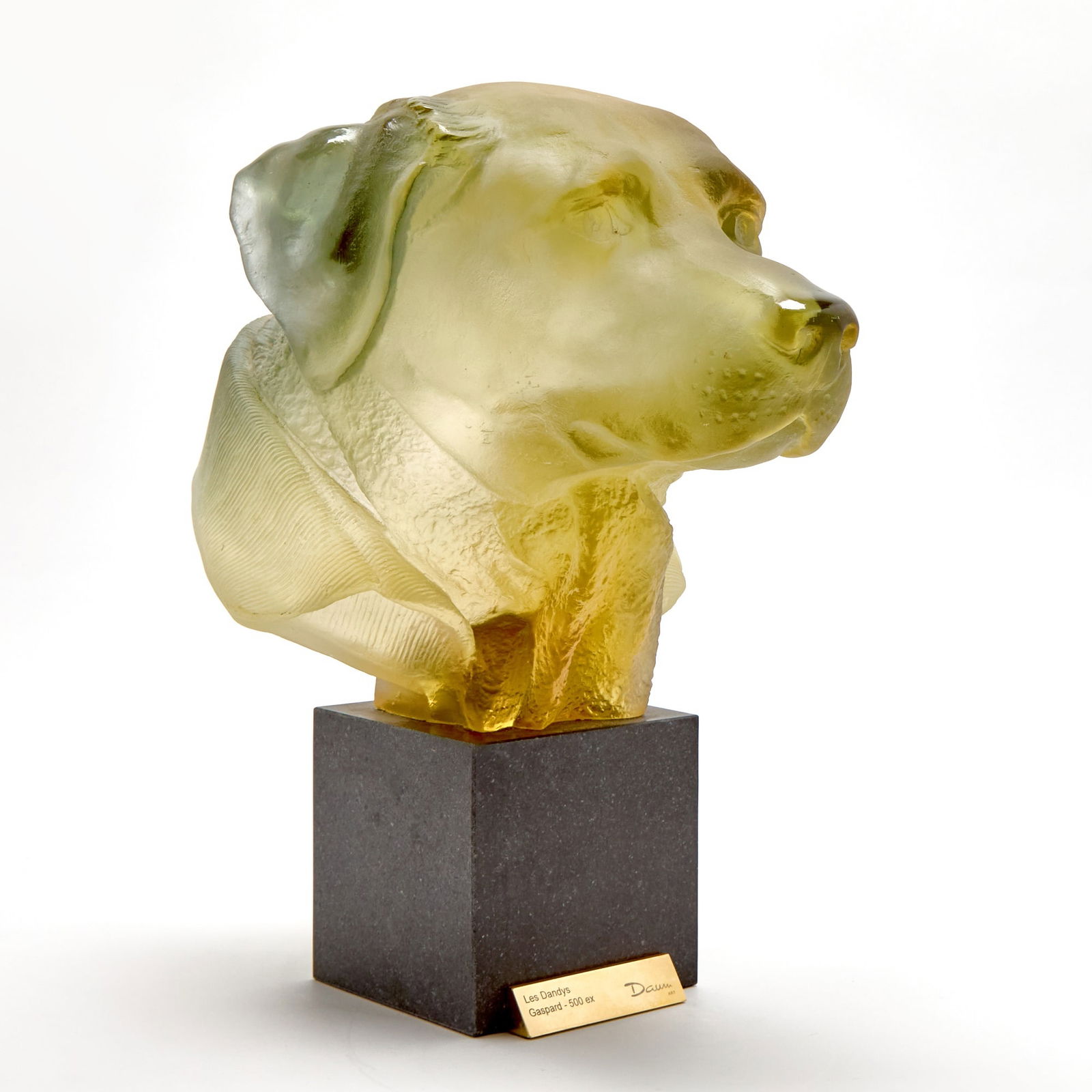 Jean-Francois Leroy for Daum Pâte-de-Verre Head of a Retriever Titled “Les Dandys” (1 of 5)