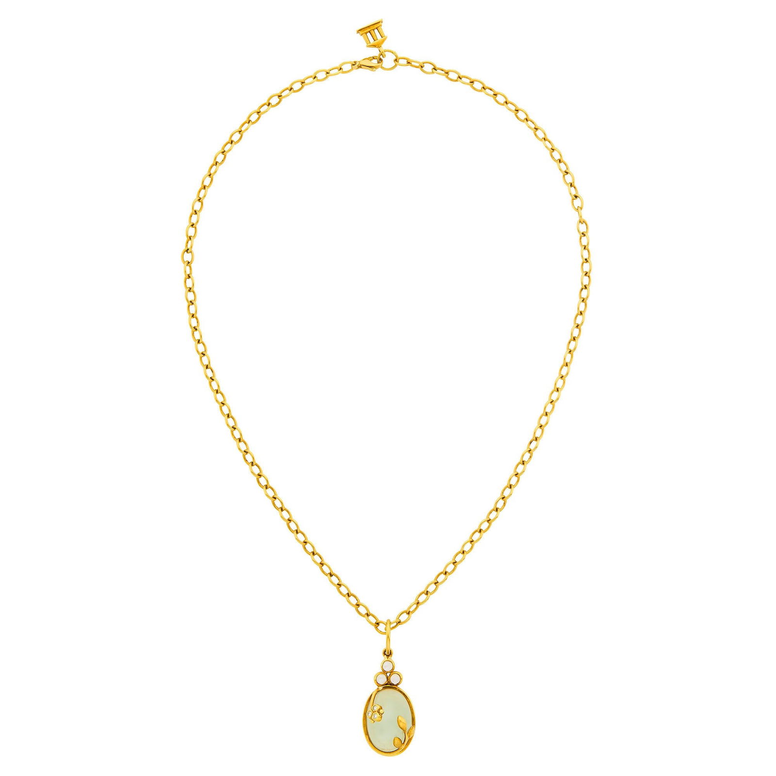 Temple St. Clair Gold, Moonstone and Diamond Pendant-Necklace (1 of 2)