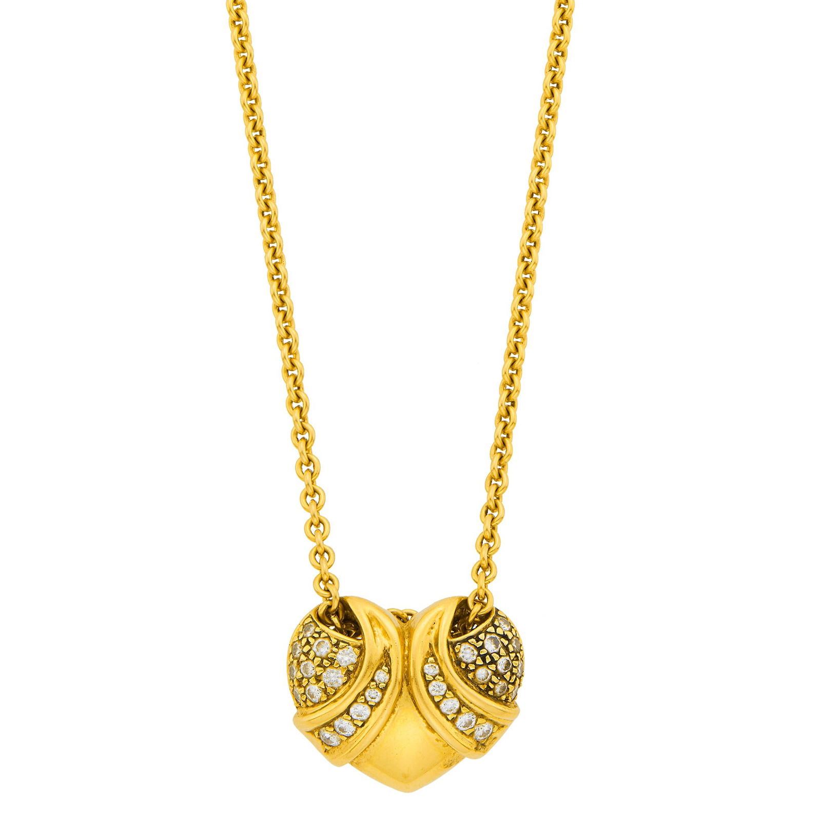 Van Cleef & Arpels Gold and Diamond Pendant with Gold Chain Necklace (1 of 1)