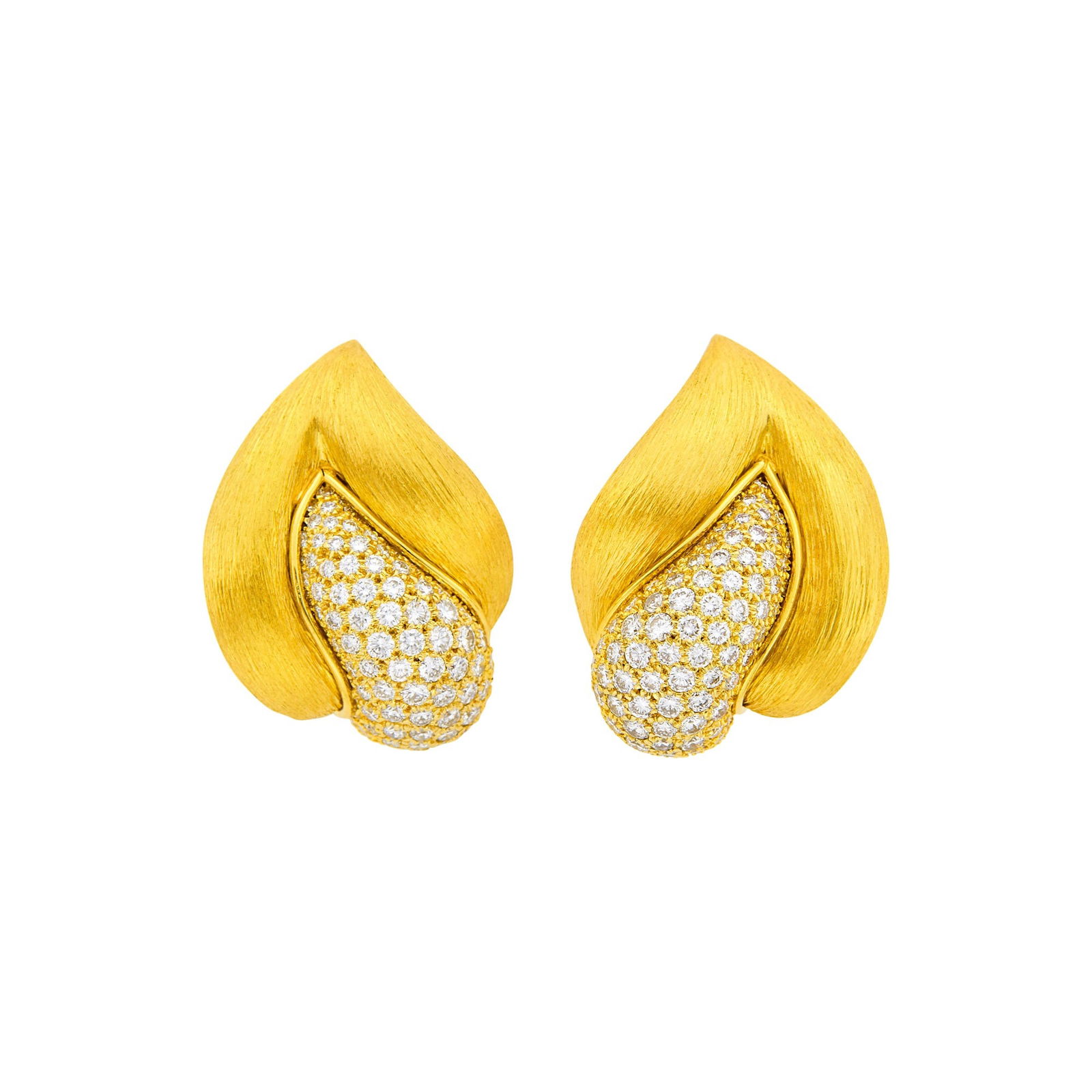 Henry Dunay Pair of Gold and Diamond Earclips (1 of 1)
