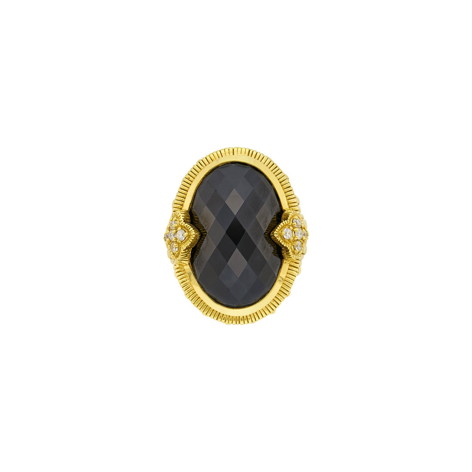 Judith Ripka Gold, Black Onyx and Diamond Ring (1 of 2)