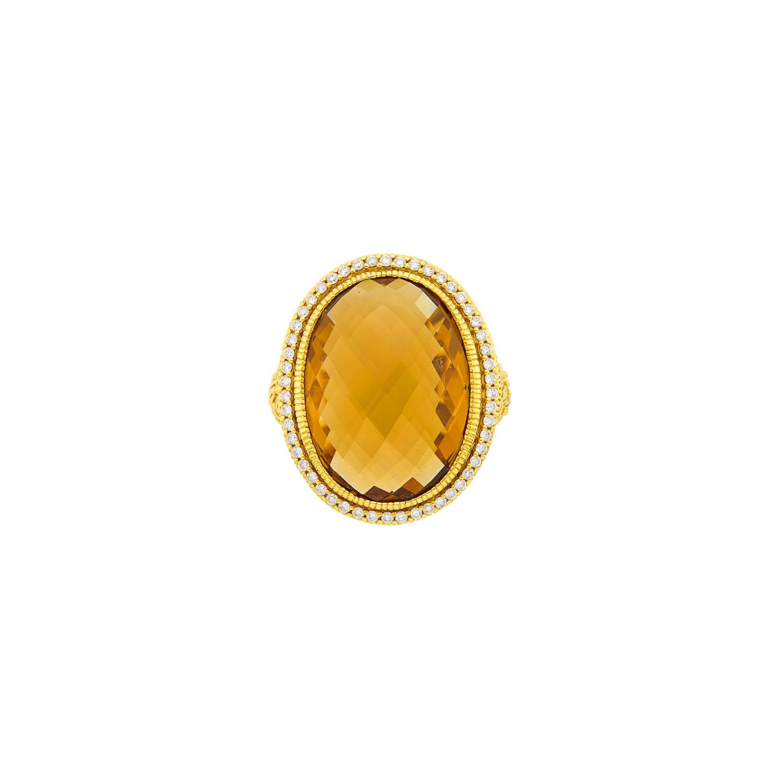 Judith Ripka Gold, Citrine and Diamond Ring (1 of 2)