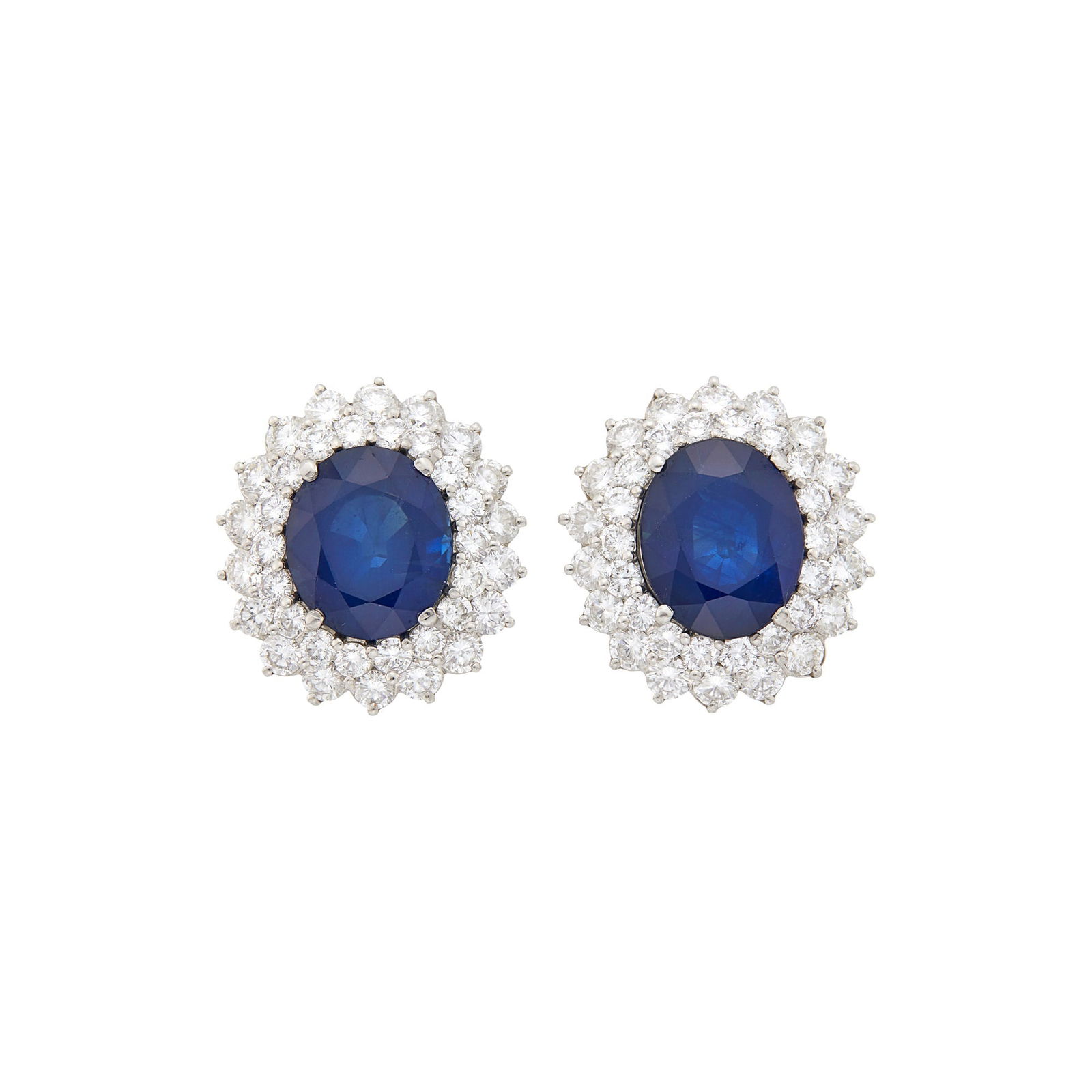 Pair of Platinum, Sapphire and Diamond Earrings (1 of 1)