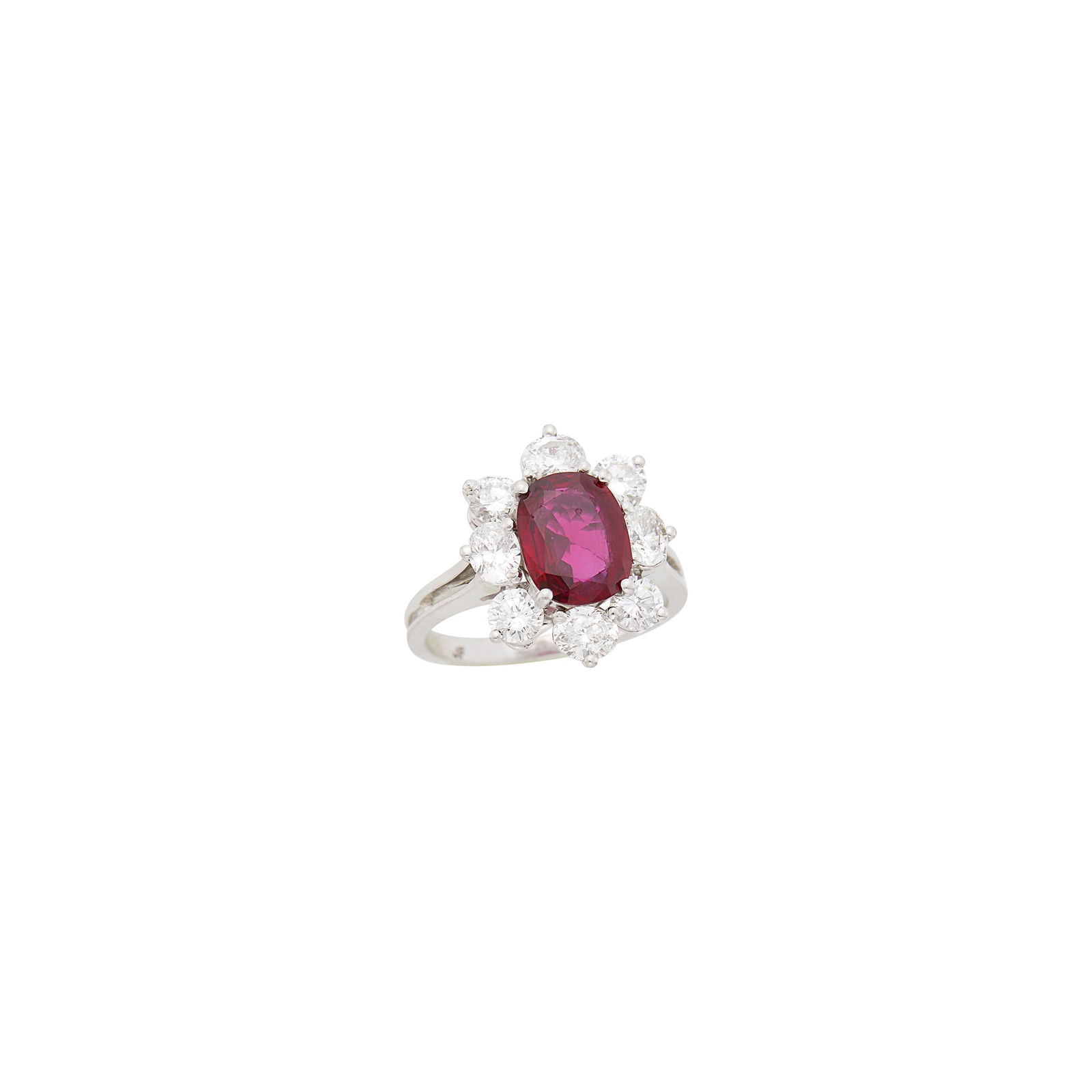 Platinum, Ruby and Diamond Ring - 2