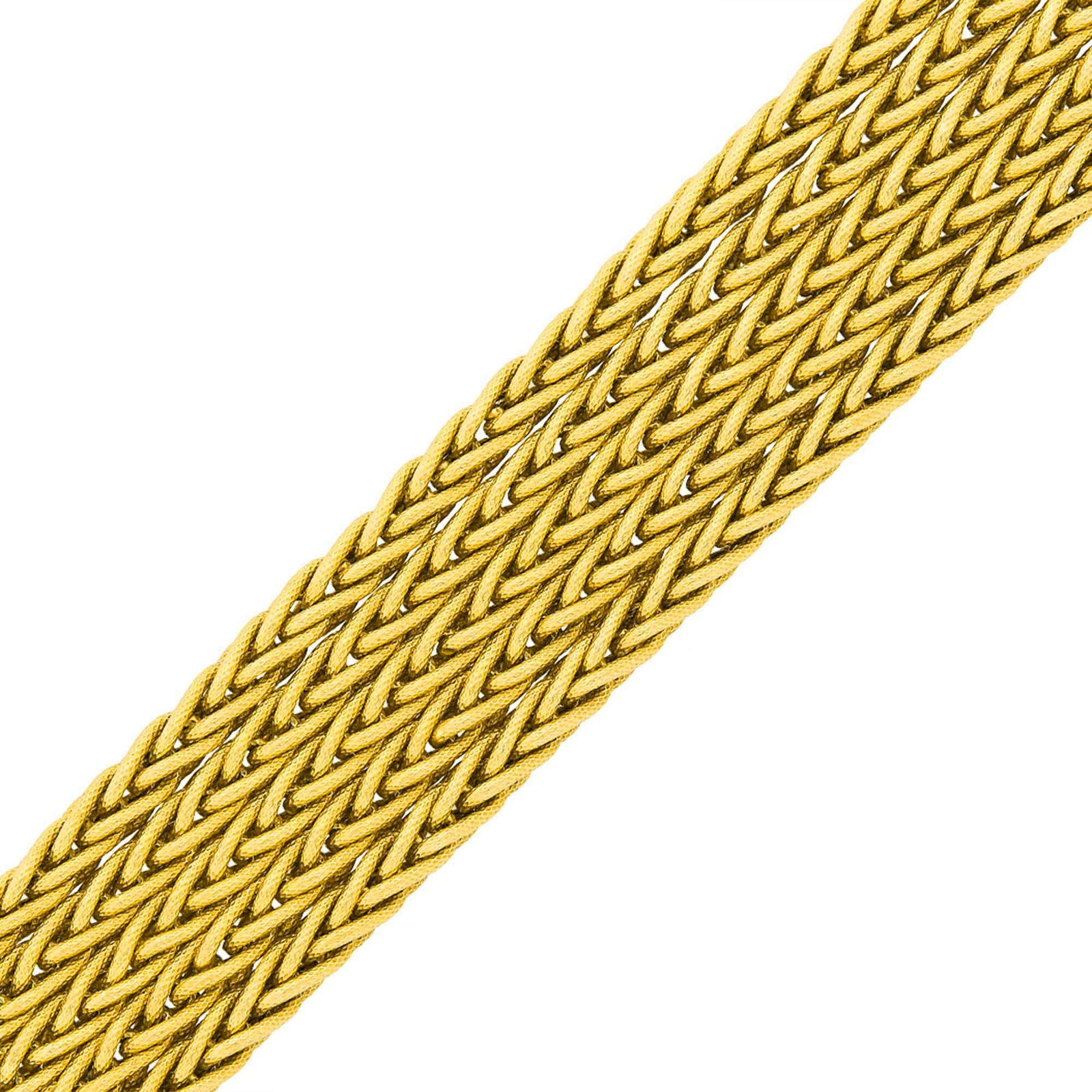 Wide Five Strand Gold Bracelet (1 of 2)