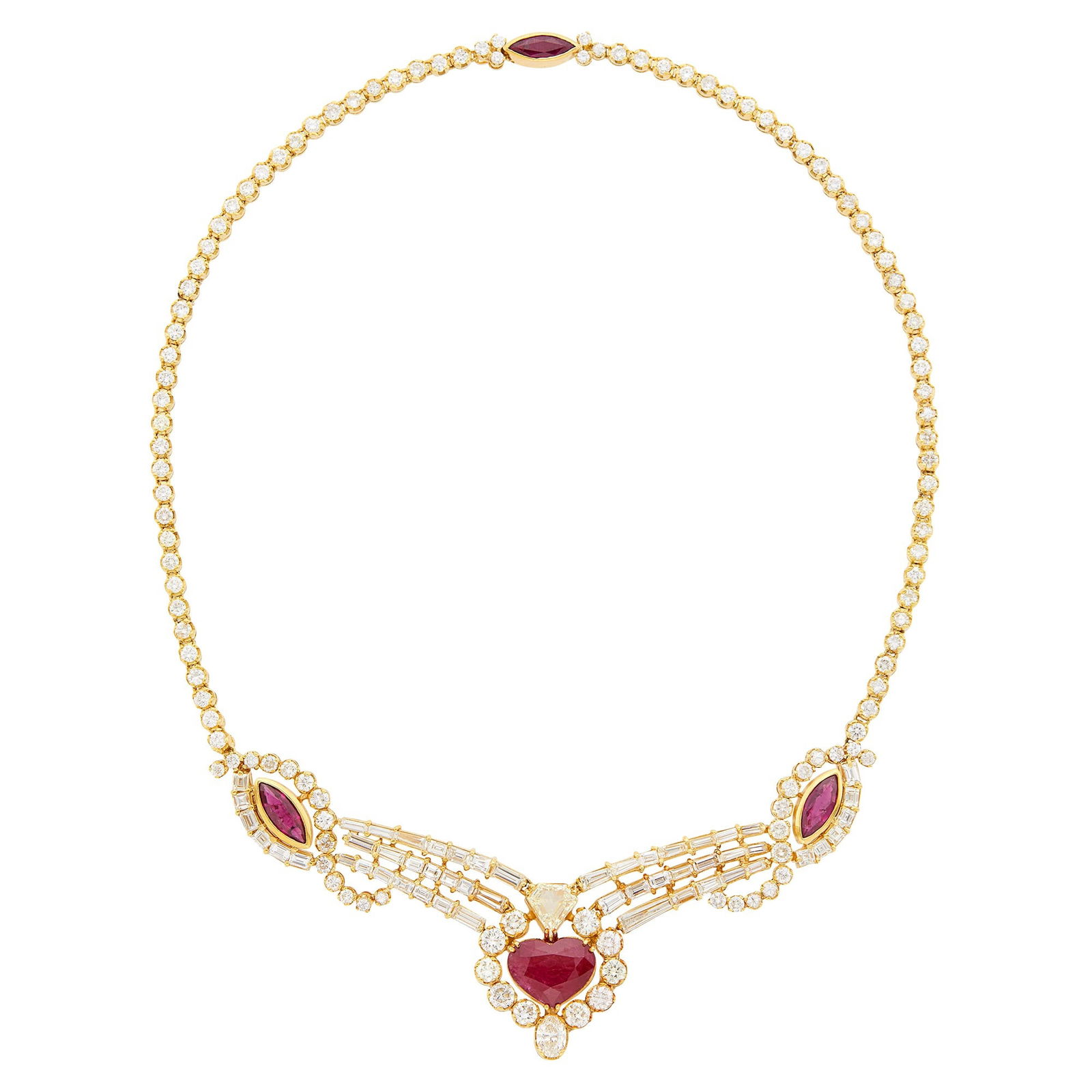 Gold, Ruby and Diamond Necklace (1 of 2)