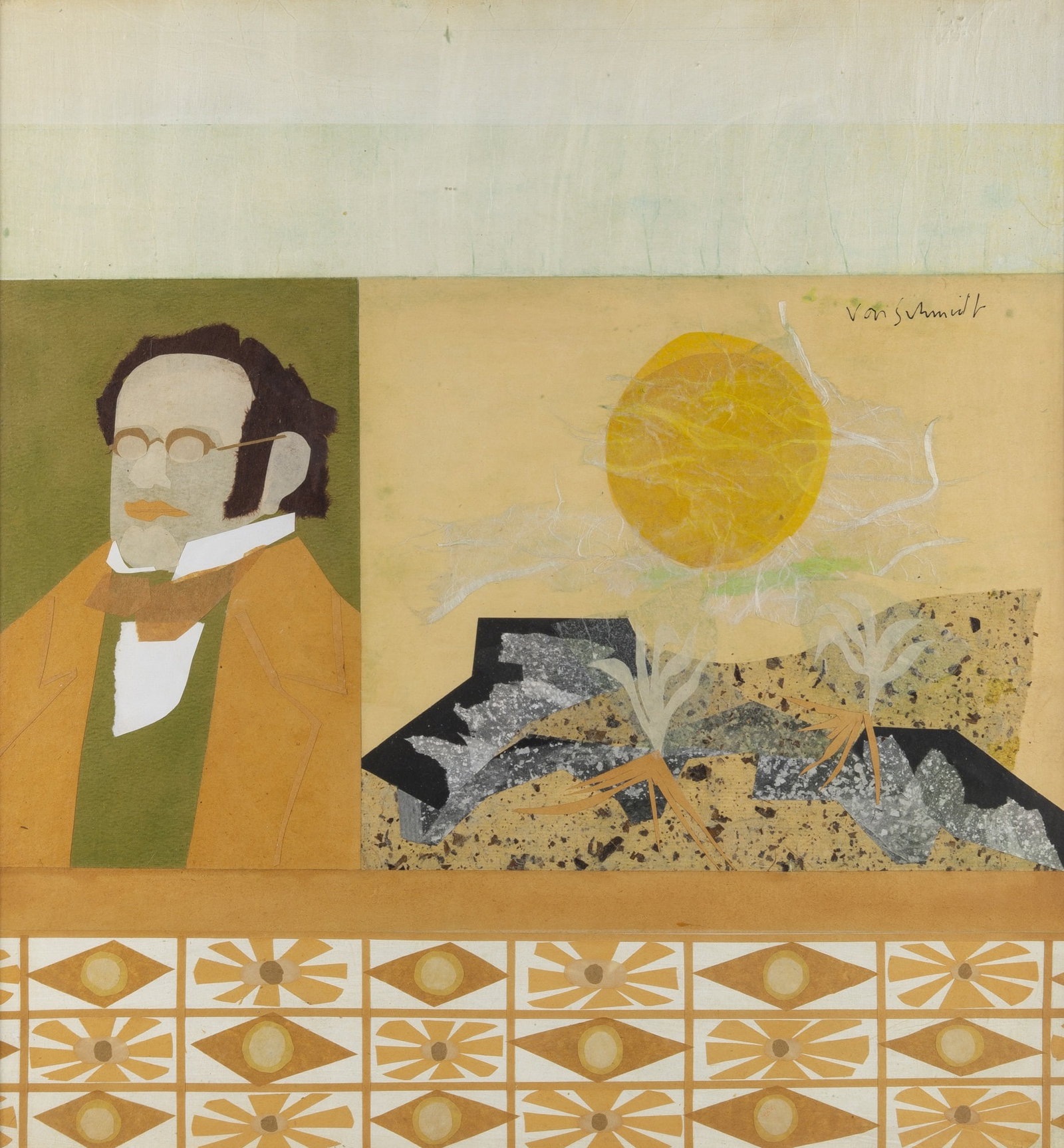 Eric von Schmidt: American, 1932-2007 Cover for Vanguard Everyman Classics: Franz Schubert - Symphony No. 9 in C Major, "The Great", Carl Schuricht conducting the SDR Symphony Orchestra of Stuttgart Signed von