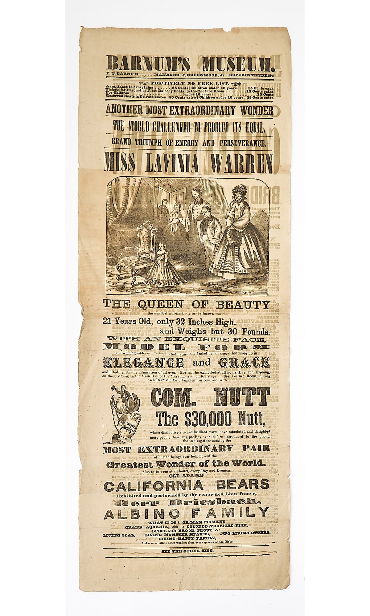 An exceptionally rare Barnum broadside from the Civil War era (1 of 2)