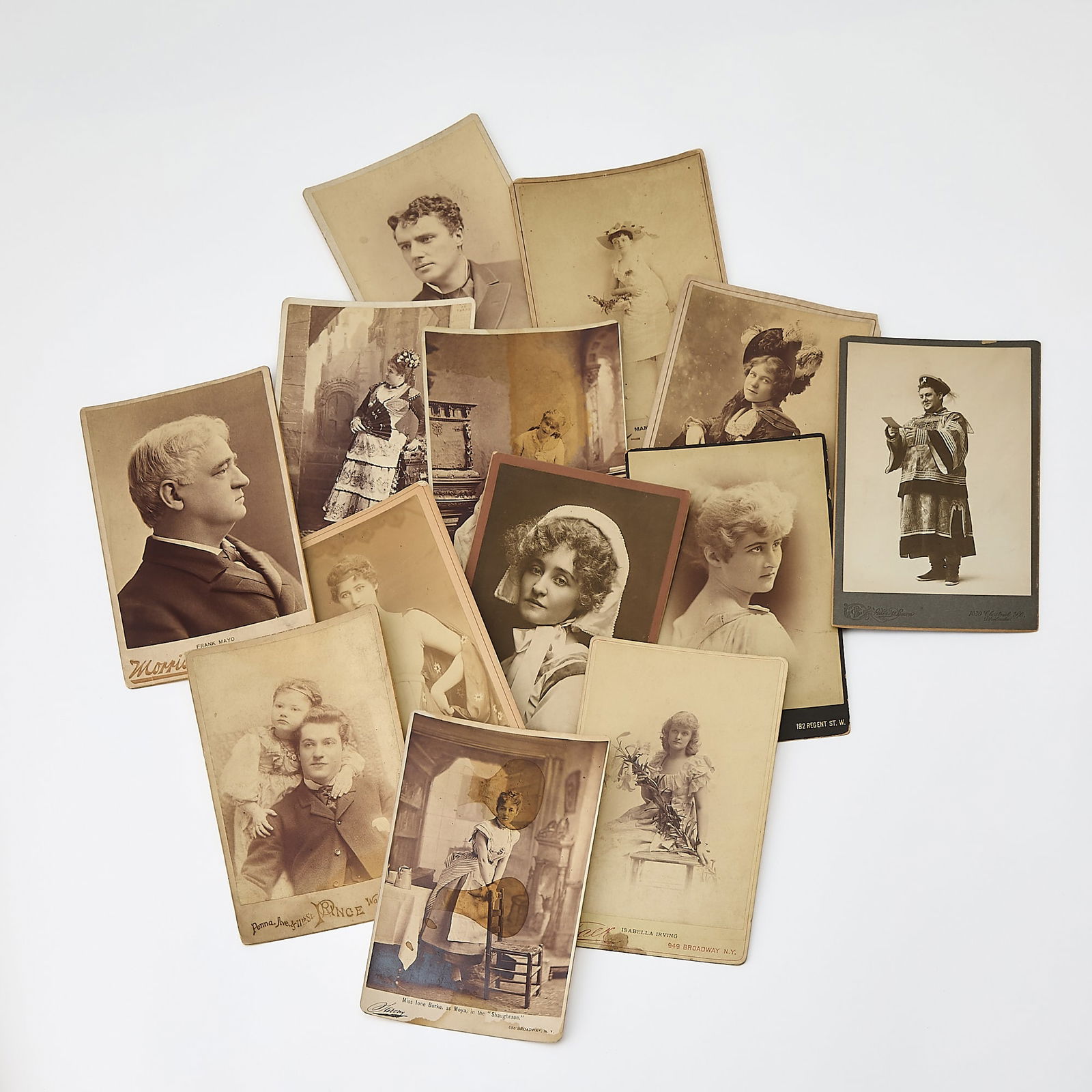 A small collection of cabinet cards of performers: Approximately sixty-five cabinet cards photographs of 19th and early 20th century performers, a few signed, many identified. Most New York: Sarony and others, 1880s-1910; and approximately sixty