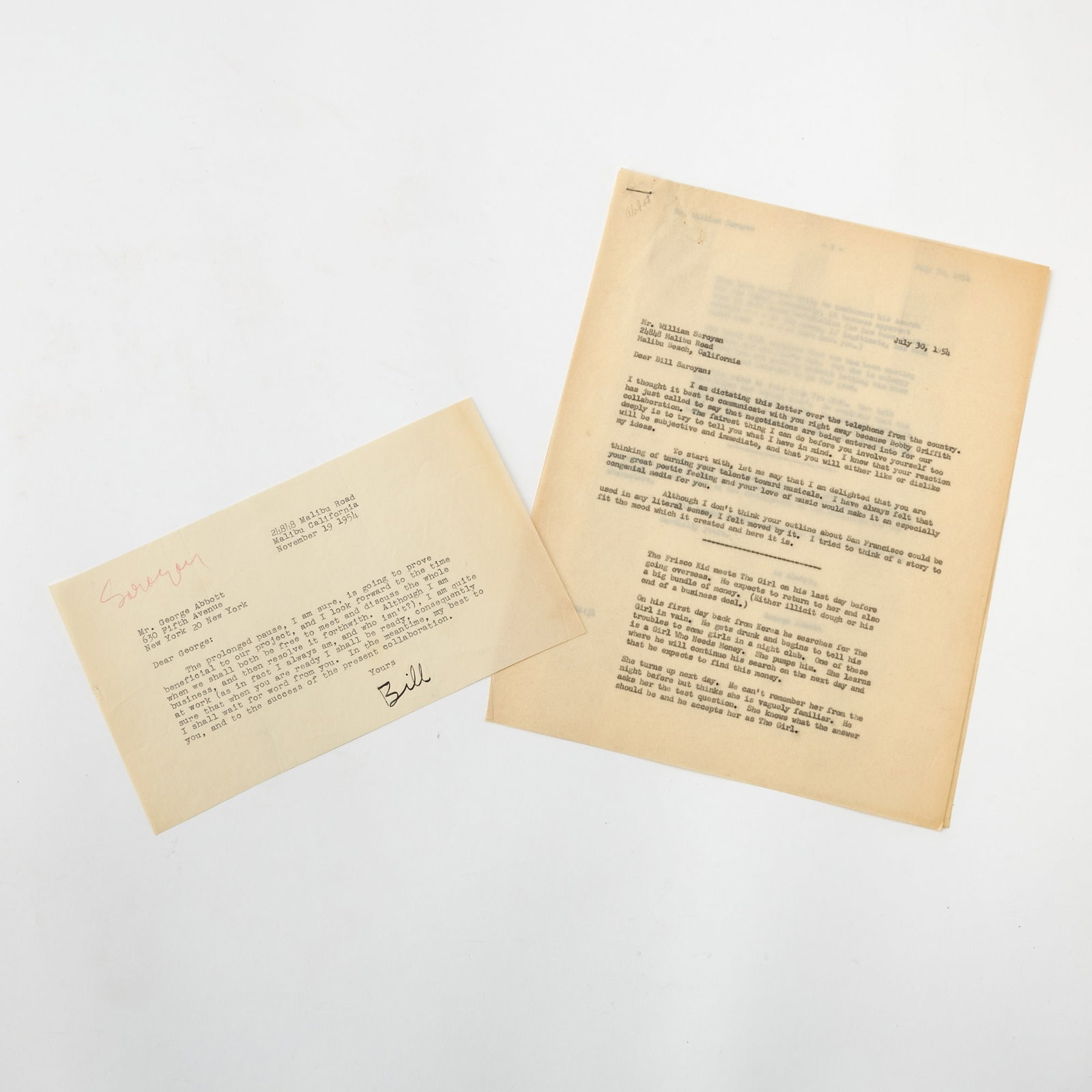 George Abbott scripts and correspondence