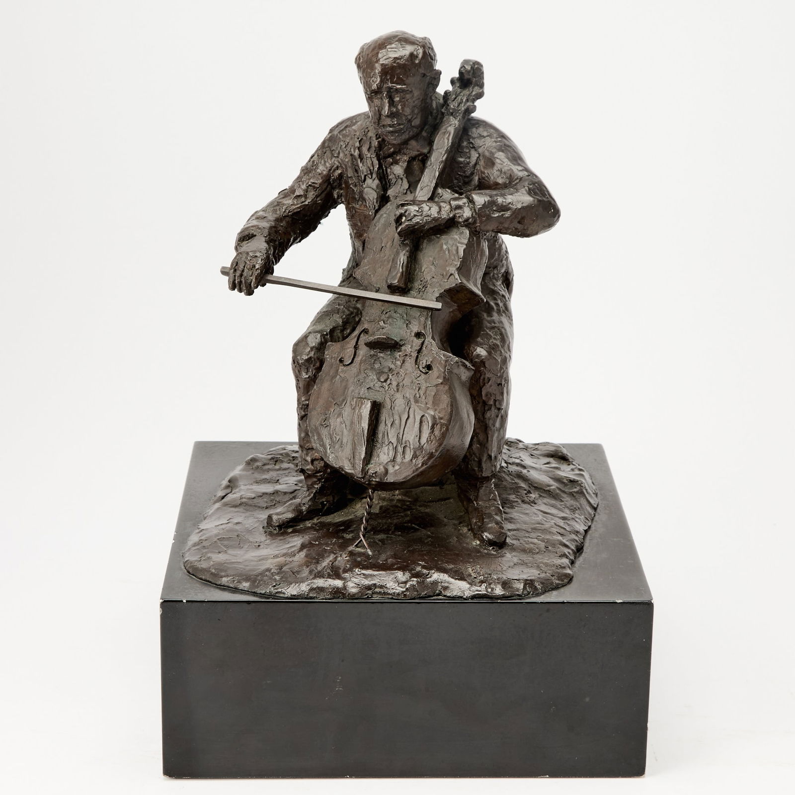 Arbit Blatas: Lithuanian/American, 1908-1999 Rostropovich in Performance, 1987 Signed, dated, and numbered A BLATAS / AP 87 / 3/7 on the base Bronze with brown patina 11 x 10 1/4 x 9 inches (27.9 x 26 x 22.9 cm) 
