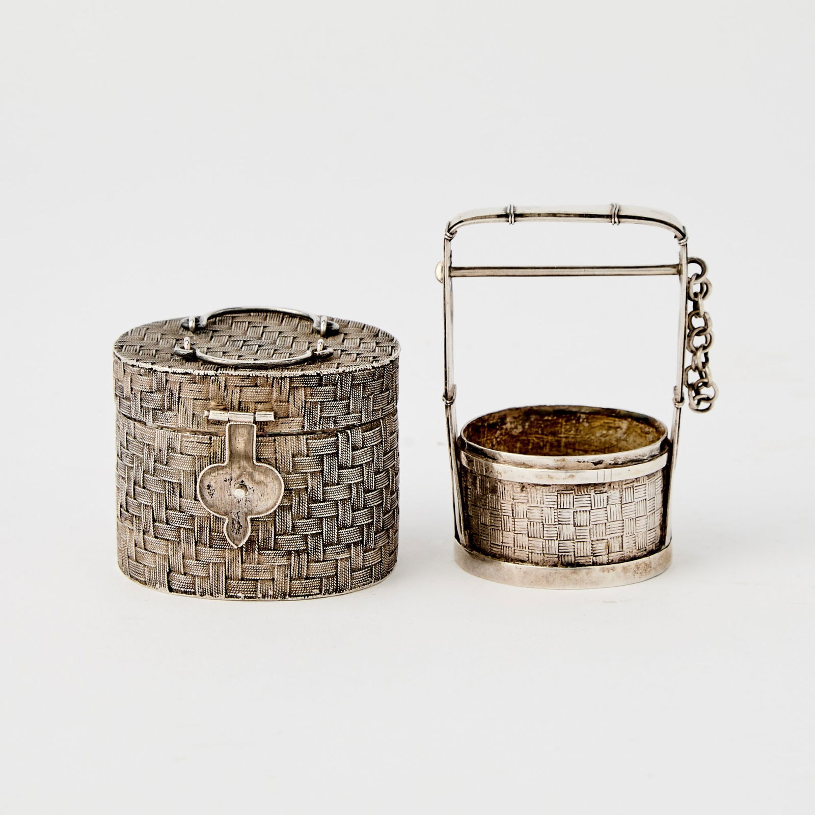 Two Rare Chinese Export Silver Miniature Articles 19th Century (1 of 5)