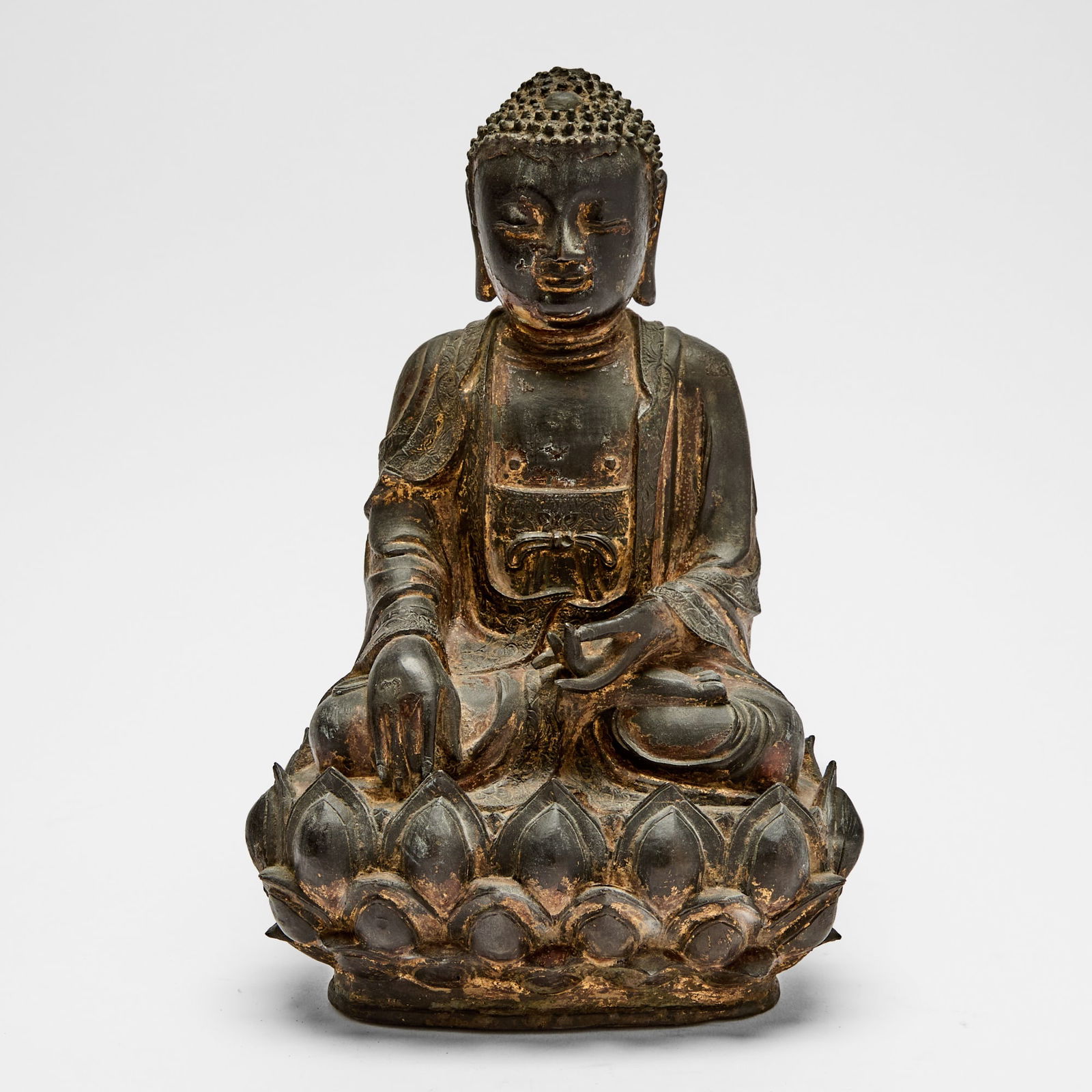 A Chinese Parcel Gilt Bronze Figure of Seated Buddha Ming Dynasty (1 of 4)